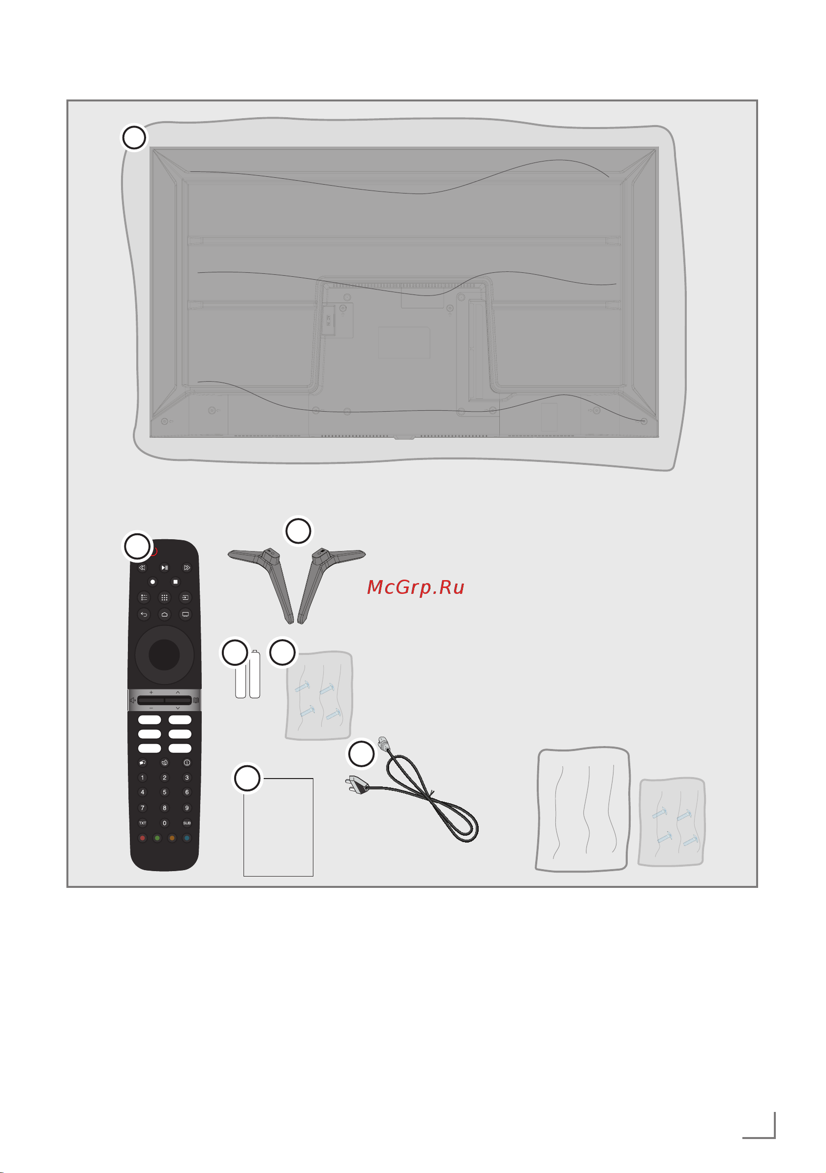 Grundig 40 GGF 6900B [9/124] Содержимое упаковки