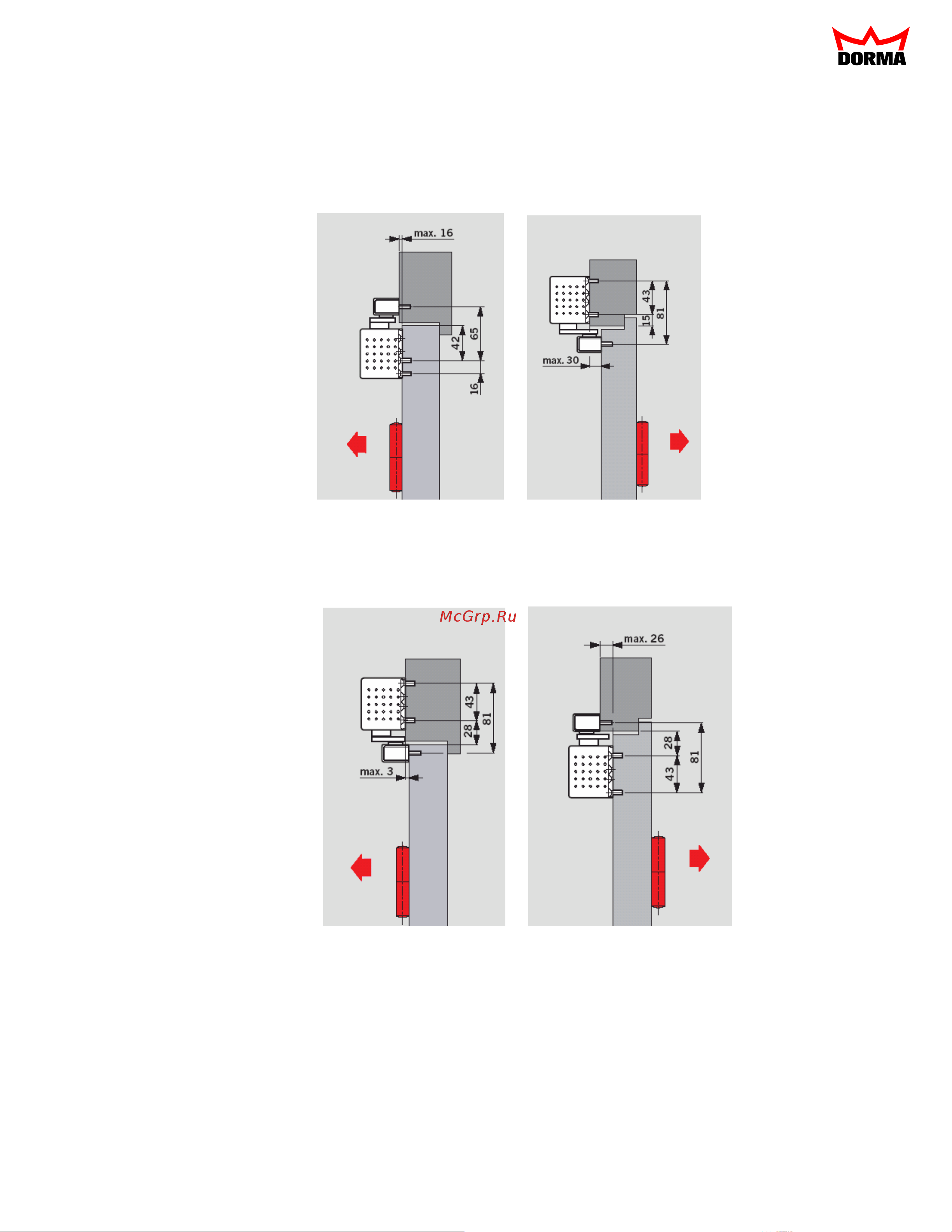 Dormakaba TS-93 B BC+DC EN 2-5 коричневый 43020003 [4/8] Варианты установки