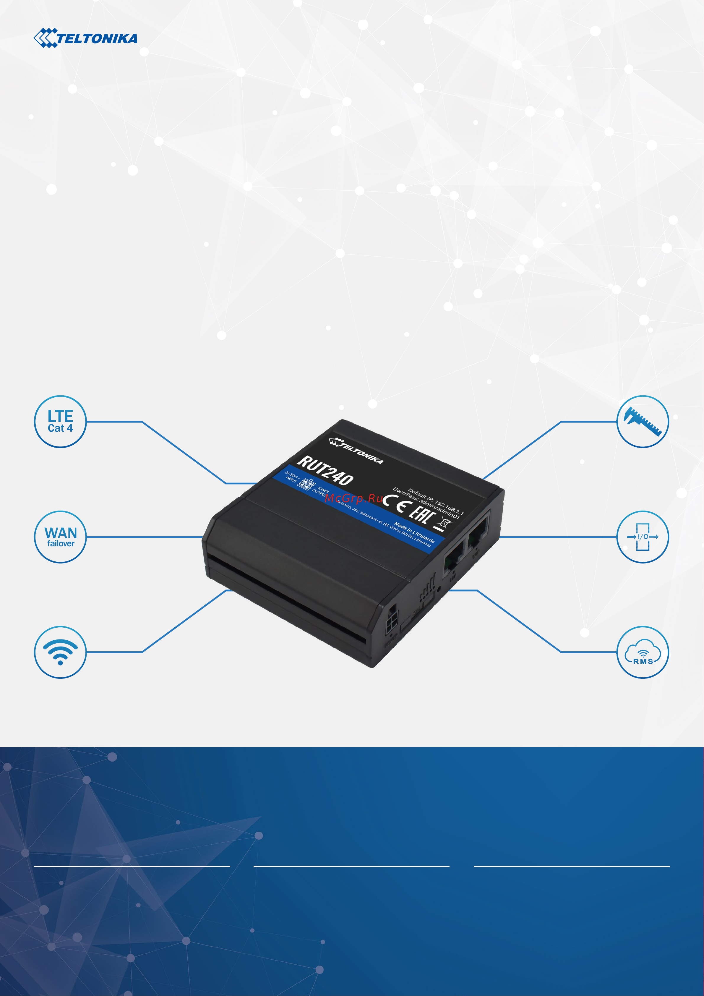 Teltonika RUT240 Спецификация онлайн