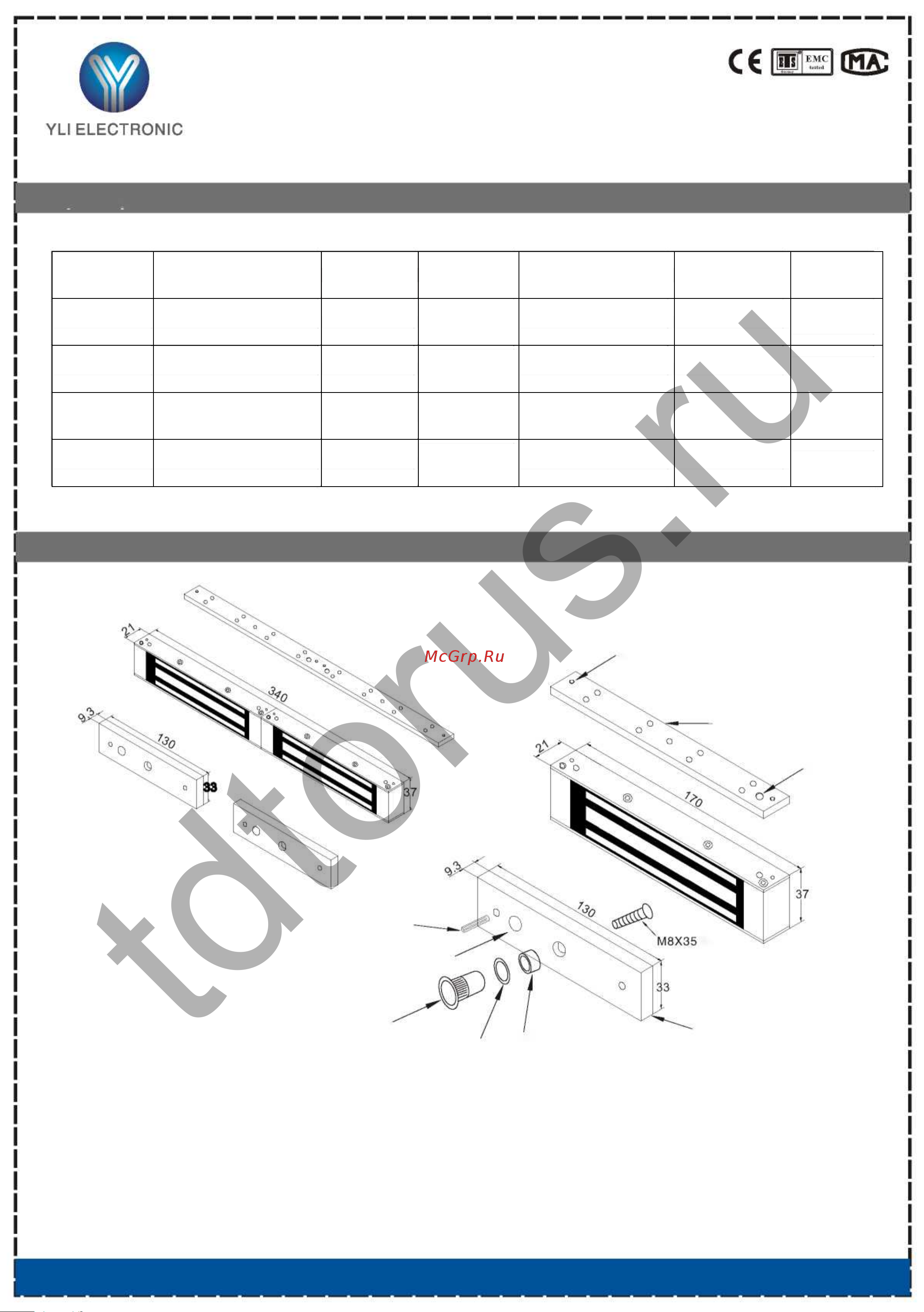 Yli Electronic YM-180 Спецификация онлайн