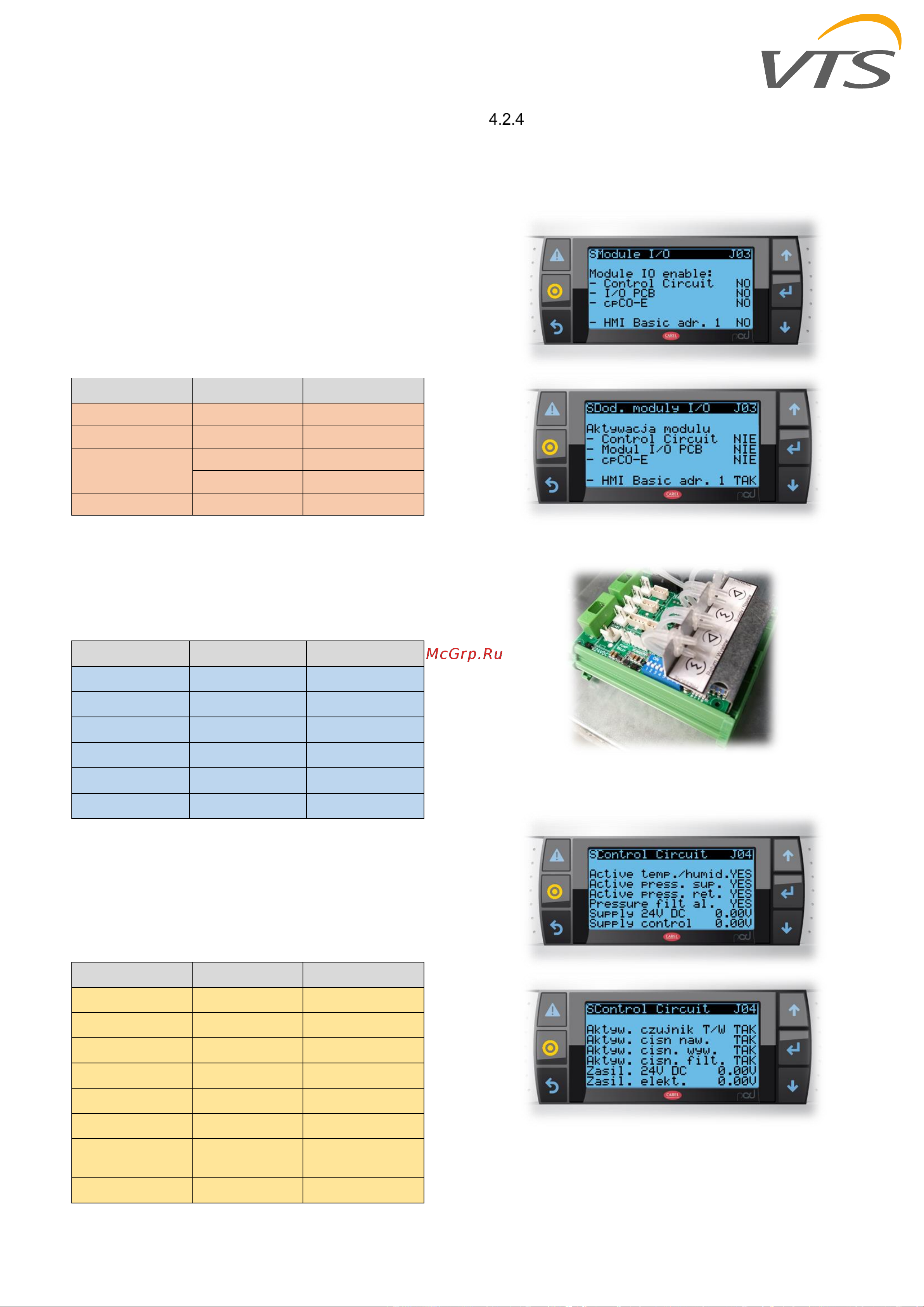 VTS American VENTUS AVS 230 [16/47] Additional settings for the control circuit module on the screens