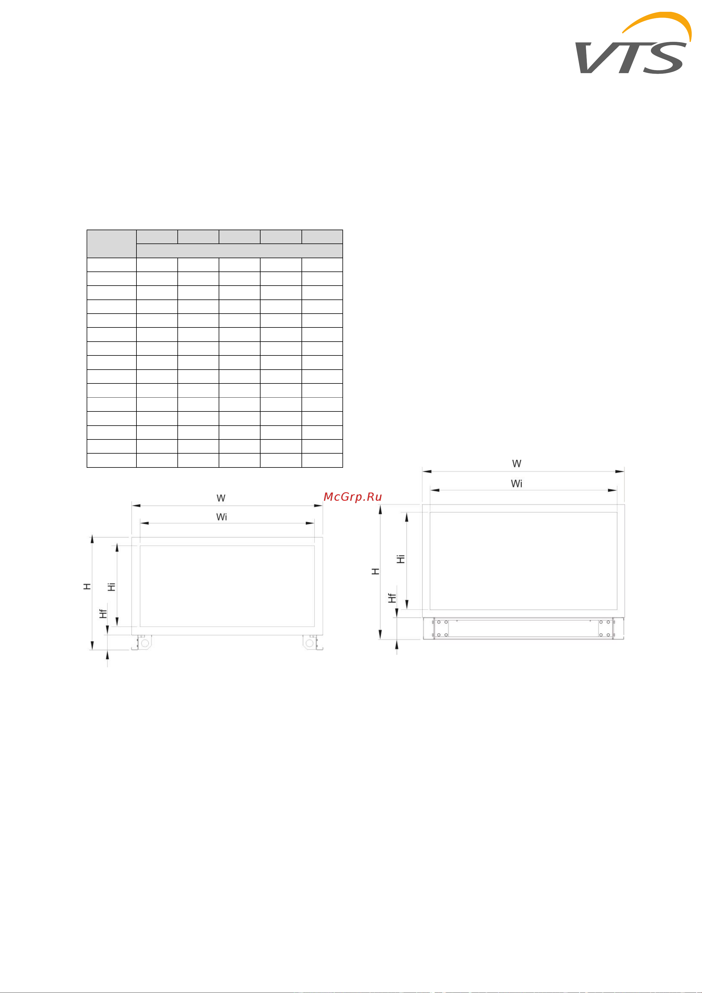VTS American VENTUS AVS 230 [14/60] Dimensions and weights