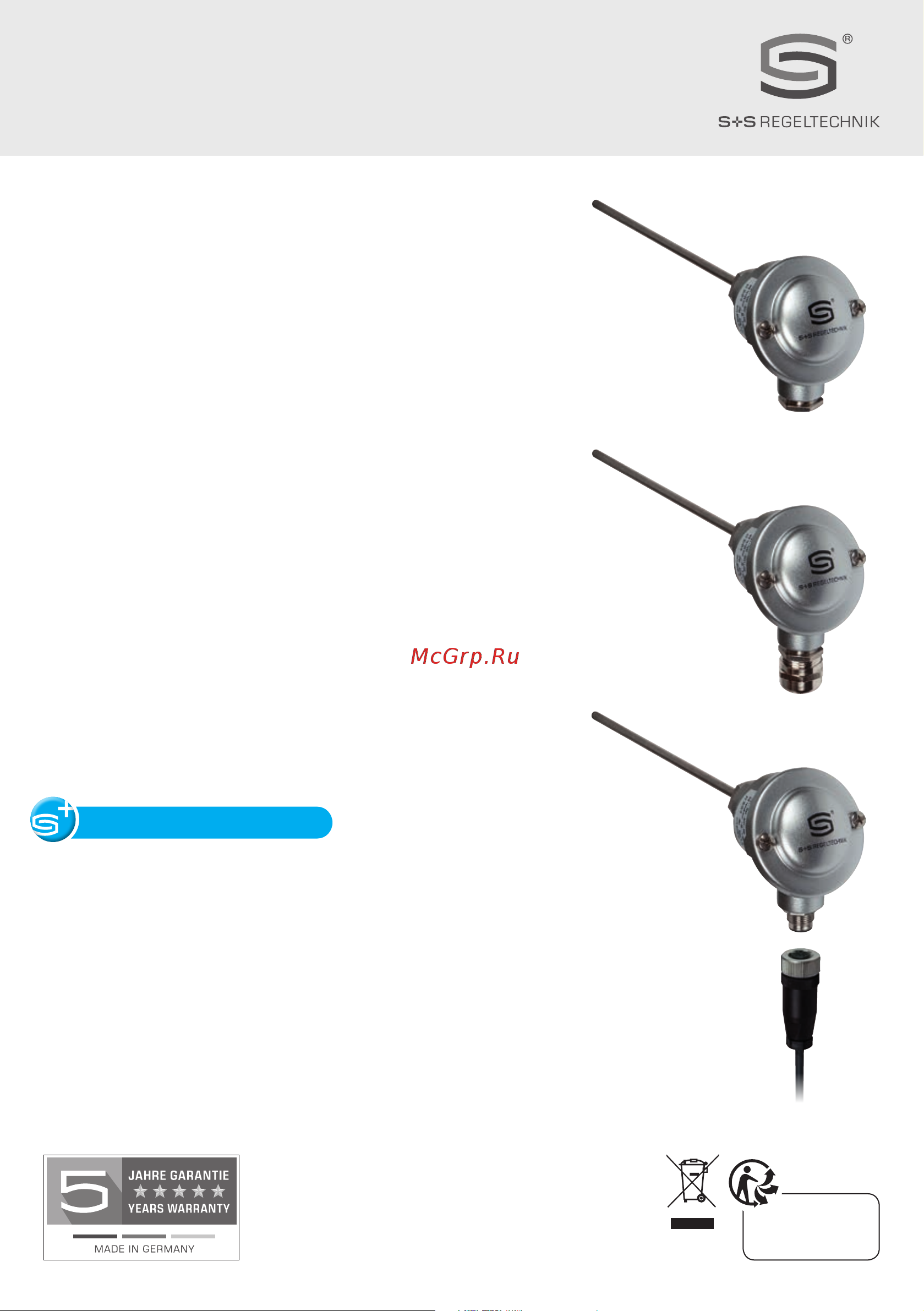 S+S Regeltechnik THERMASGARD TF54 Pt100 50mm Руководство по эксплуатации онлайн