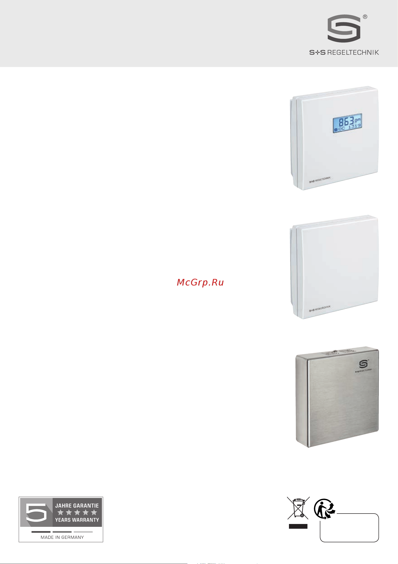 S+S Regeltechnik AERASGARD RFTM-CO2/RFTM-LQ-CO2 Руководство по эксплуатации онлайн