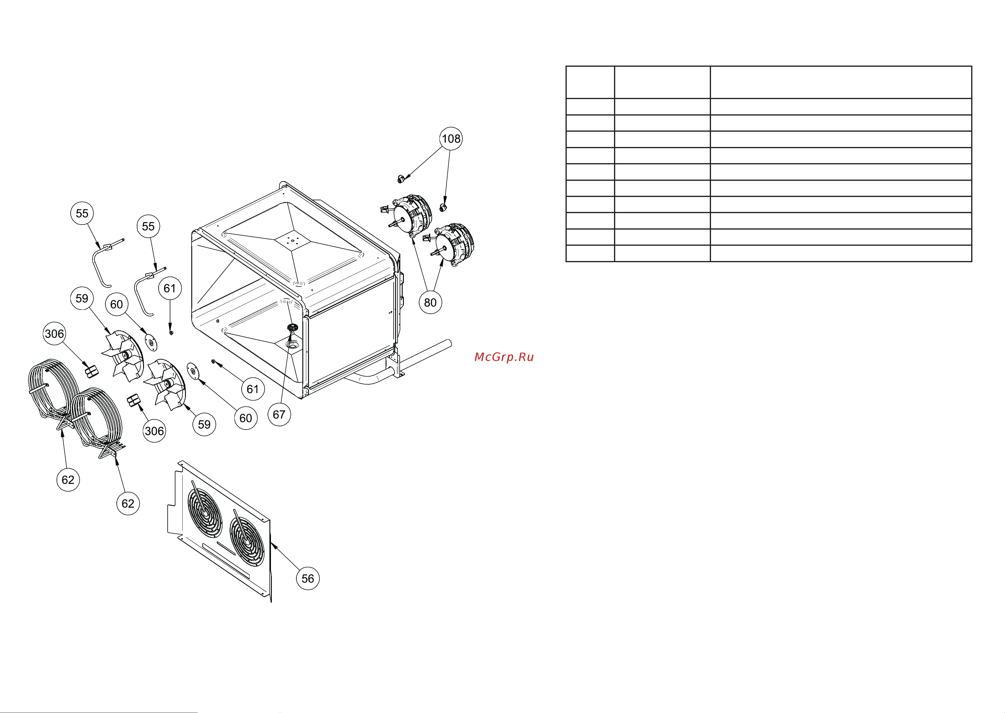 Apach AP5QD [5/7] Esploso corpo forno 4t 4t oven body exploded view lista ricambi spare parts list