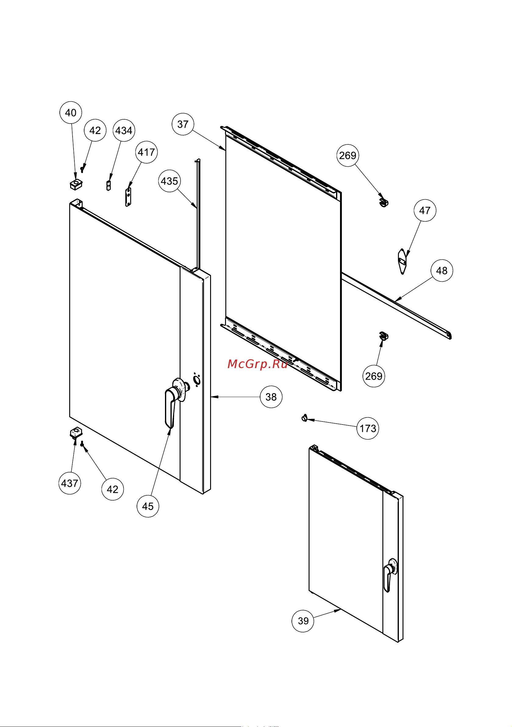 Apach AP7QT [5/14] Esploso porta forno tv tv oven door exploded view