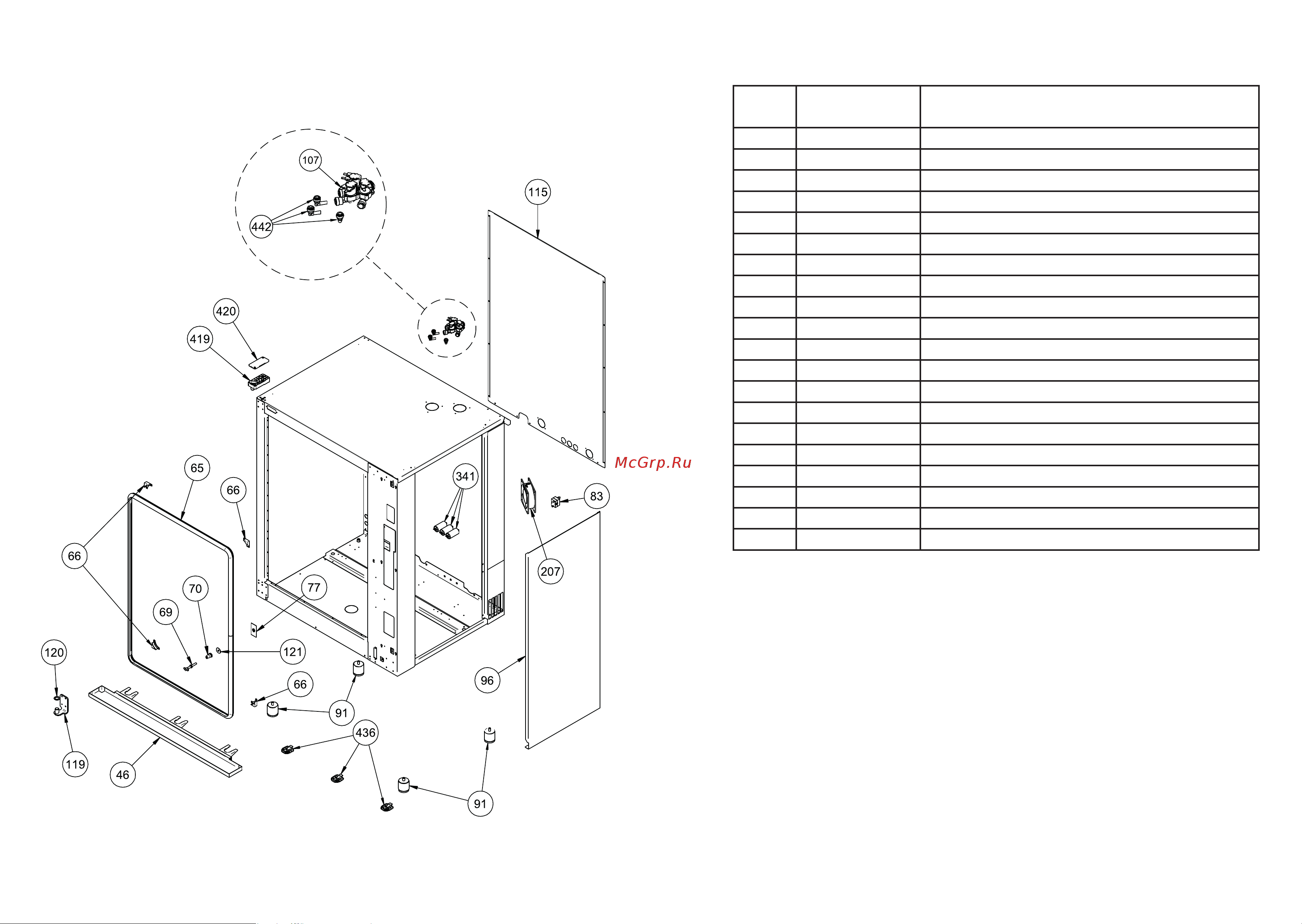 Apach AP10QD [6/7] Esploso mantello esterno 10t 10t external covers exploded view lista ricambi spare parts list