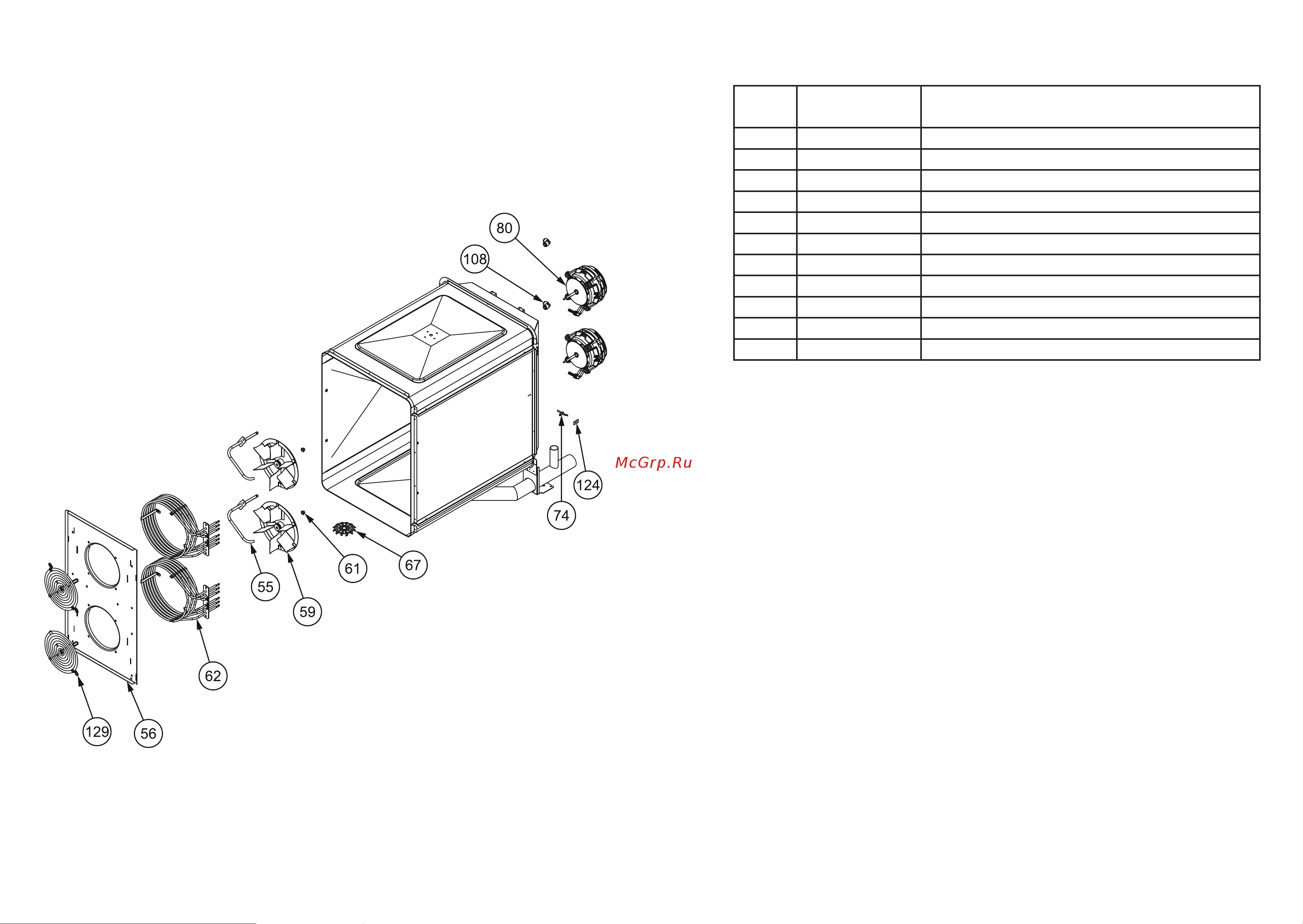 Apach AP7T [4/6] Esploso corpo forno 6t 7t 6t 7t oven body exploded view lista ricambi spare parts list