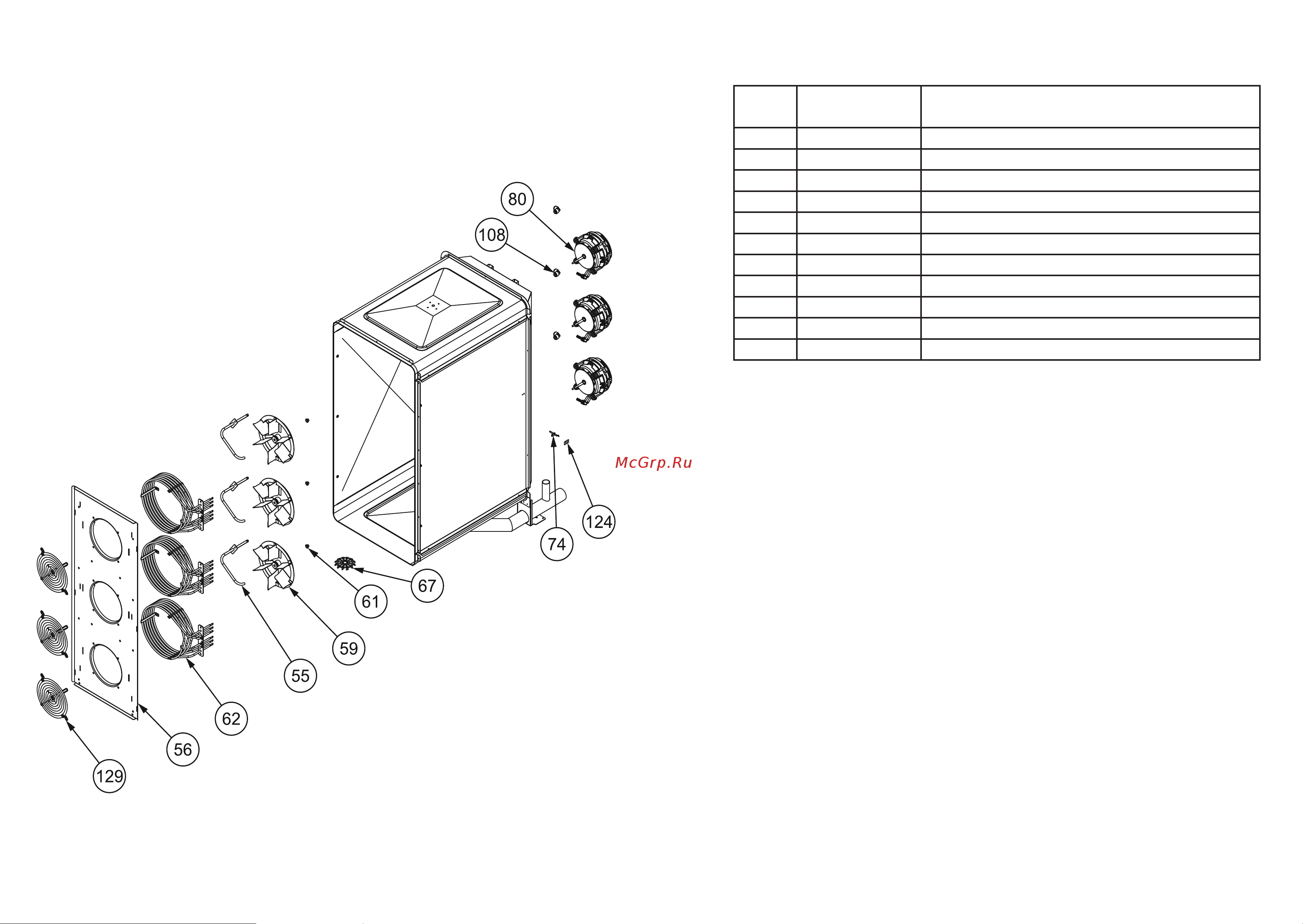 Apach AP10T [4/6] Esploso corpo forno 10t 12t 10t 12t oven body exploded view lista ricambi spare parts list