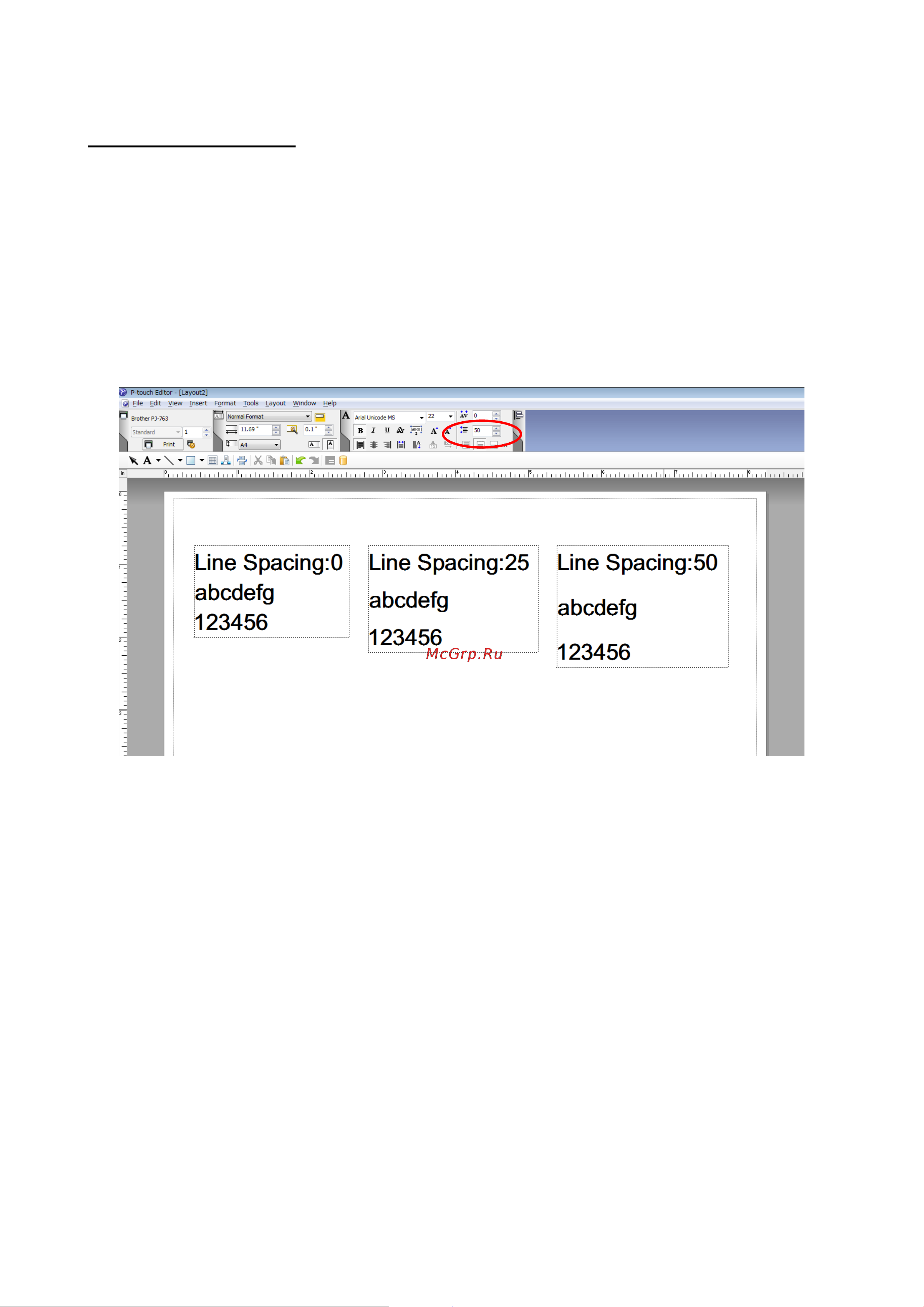 Brother PJ-723 [25/98] Character alignment