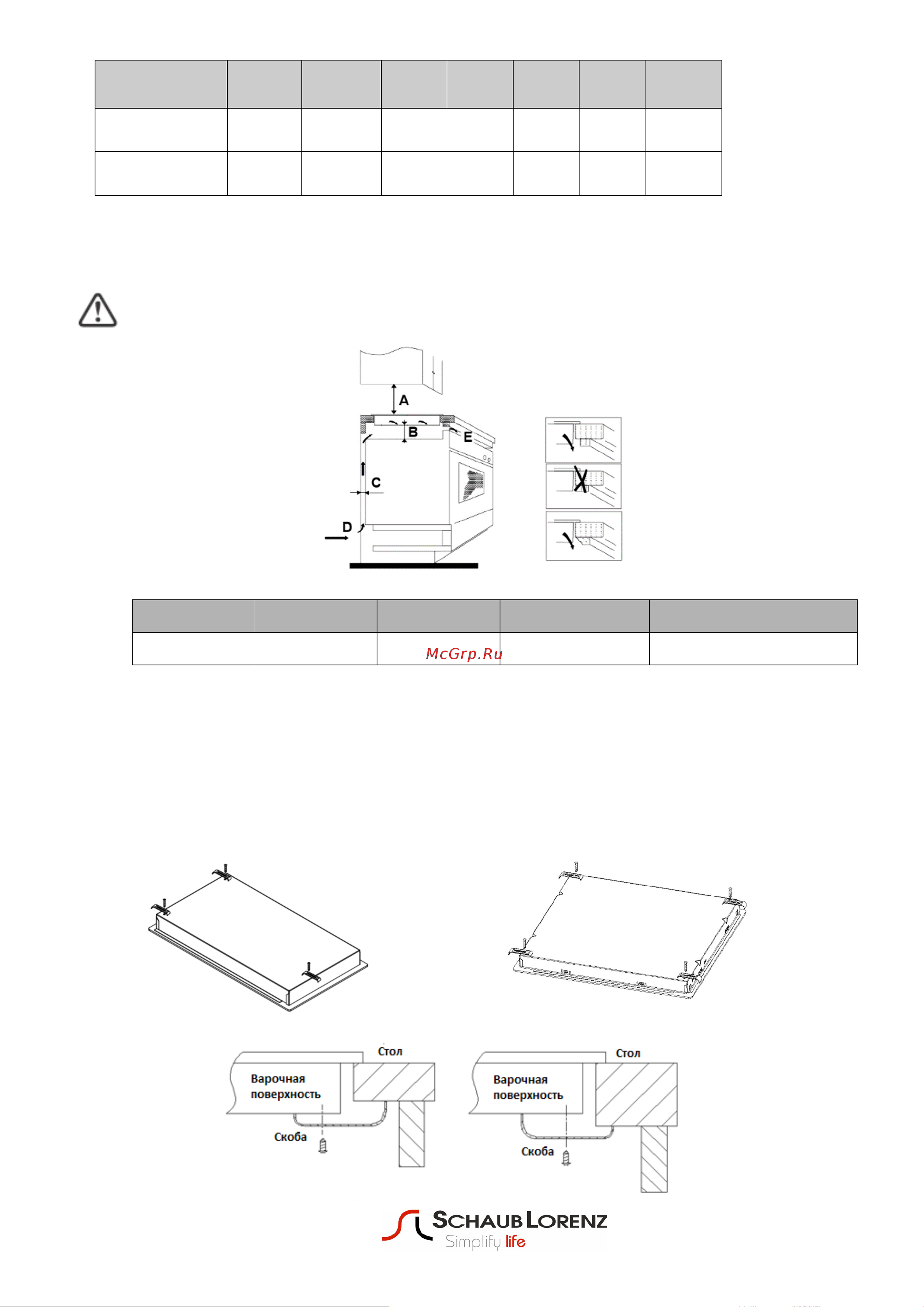 Schaub Lorenz SLK CY 60 T5 [10/22] Установка крепежных скоб