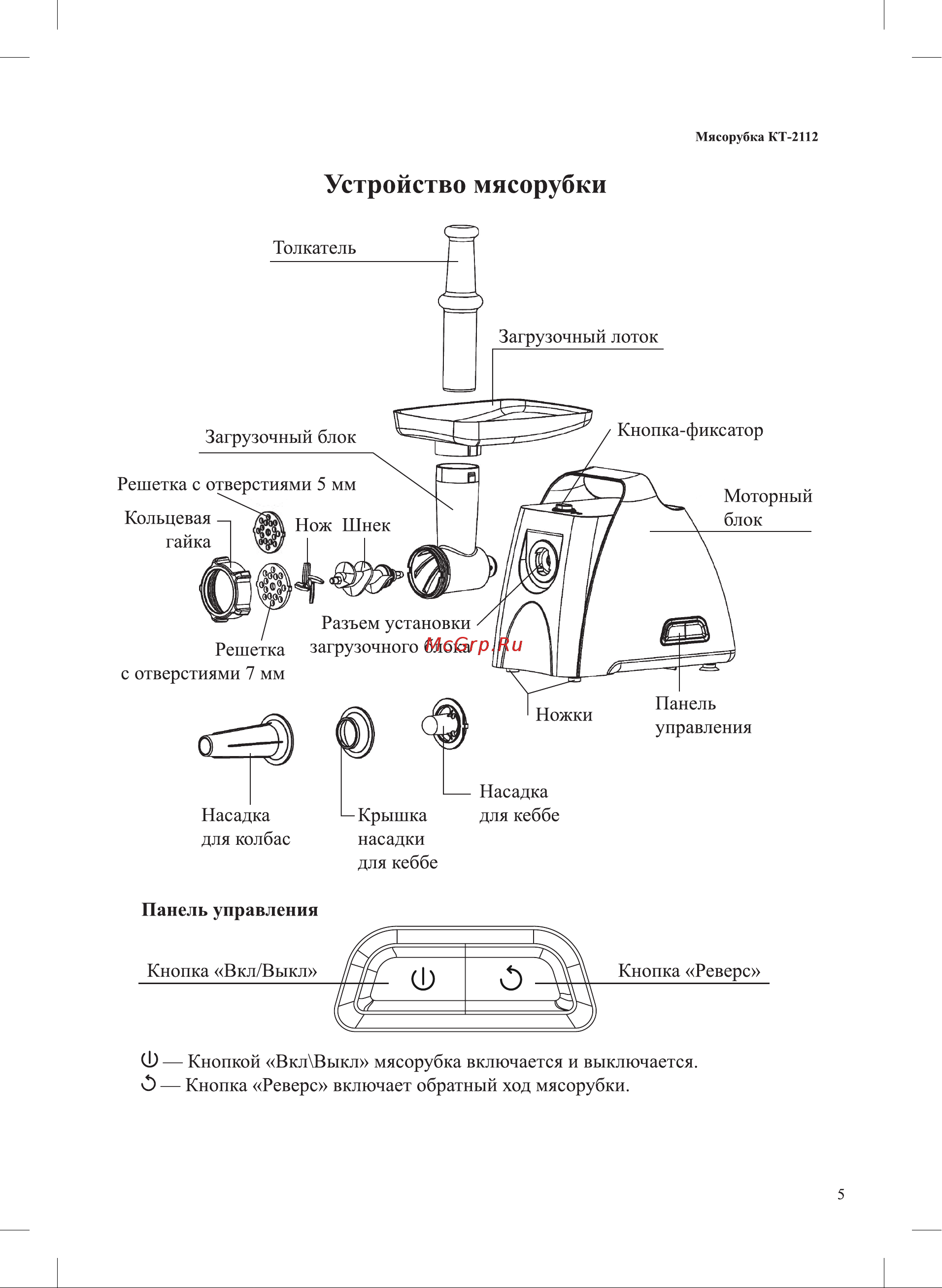 Kitfort КТ-2112-1 Инструкция по эксплуатации онлайн [5/16] 678389