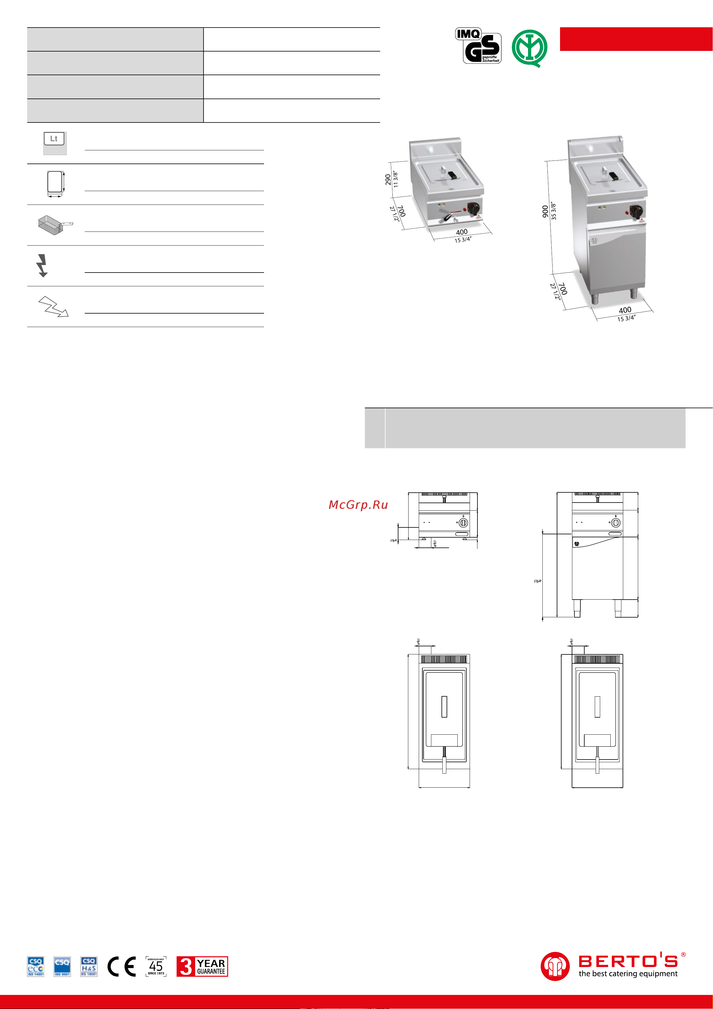 Bertos E7F10-4MS Технические данные онлайн