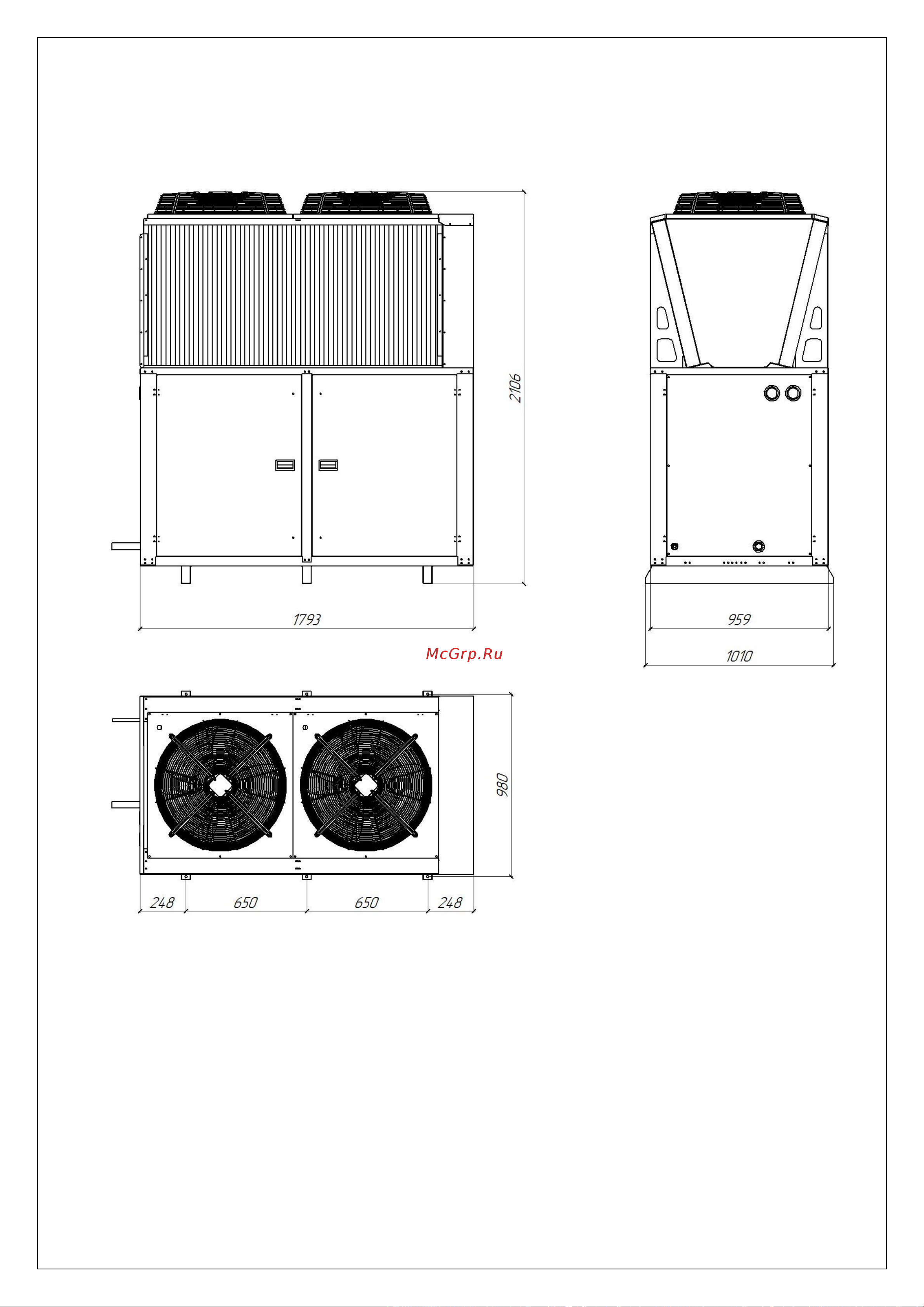 Intercold МСМ 451 PR FT [49/57] Габаритные размеры компрессорно конденсаторных блоков приложение 3