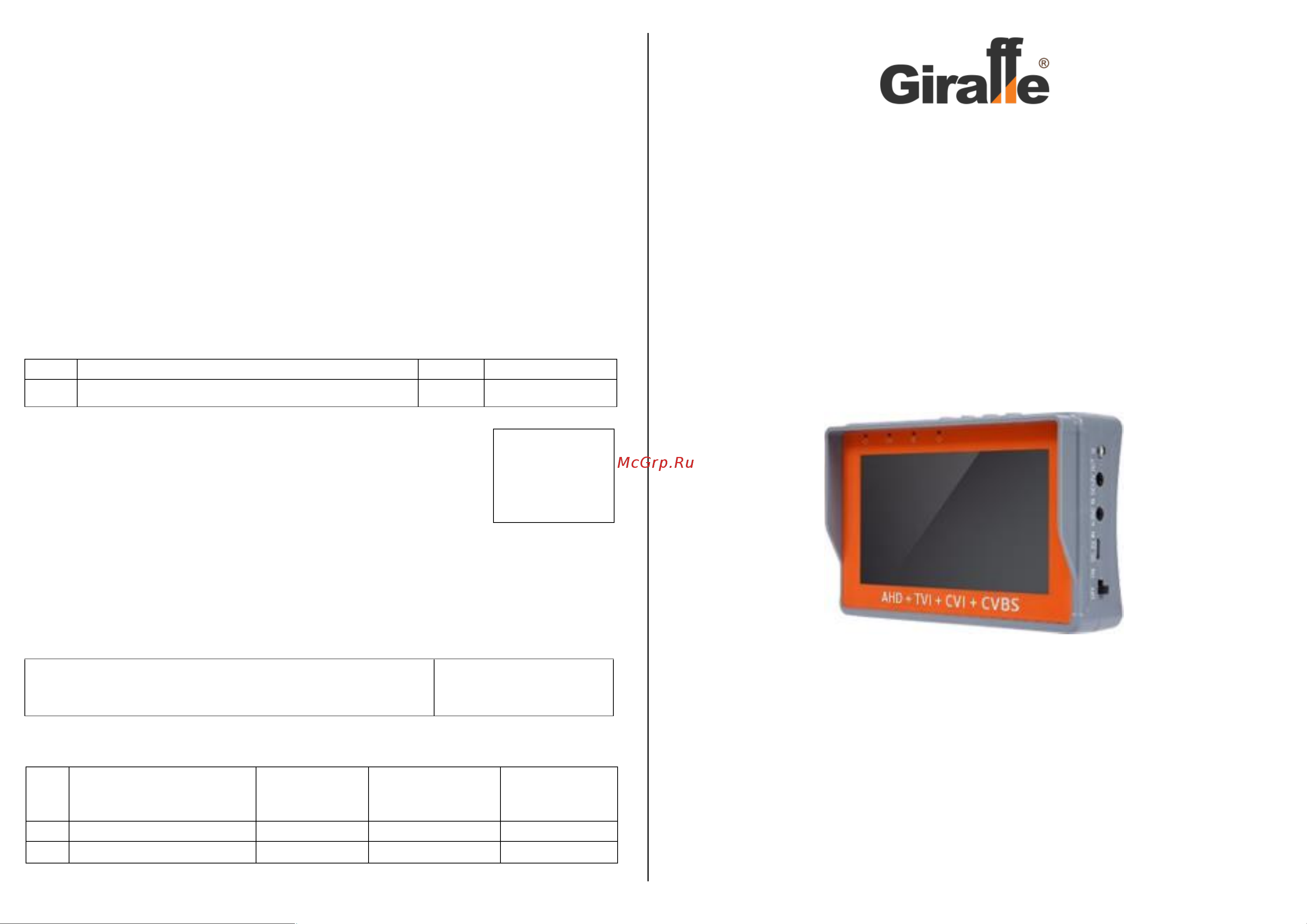 Giraffe GF-AM431TSR v2 Паспорт онлайн