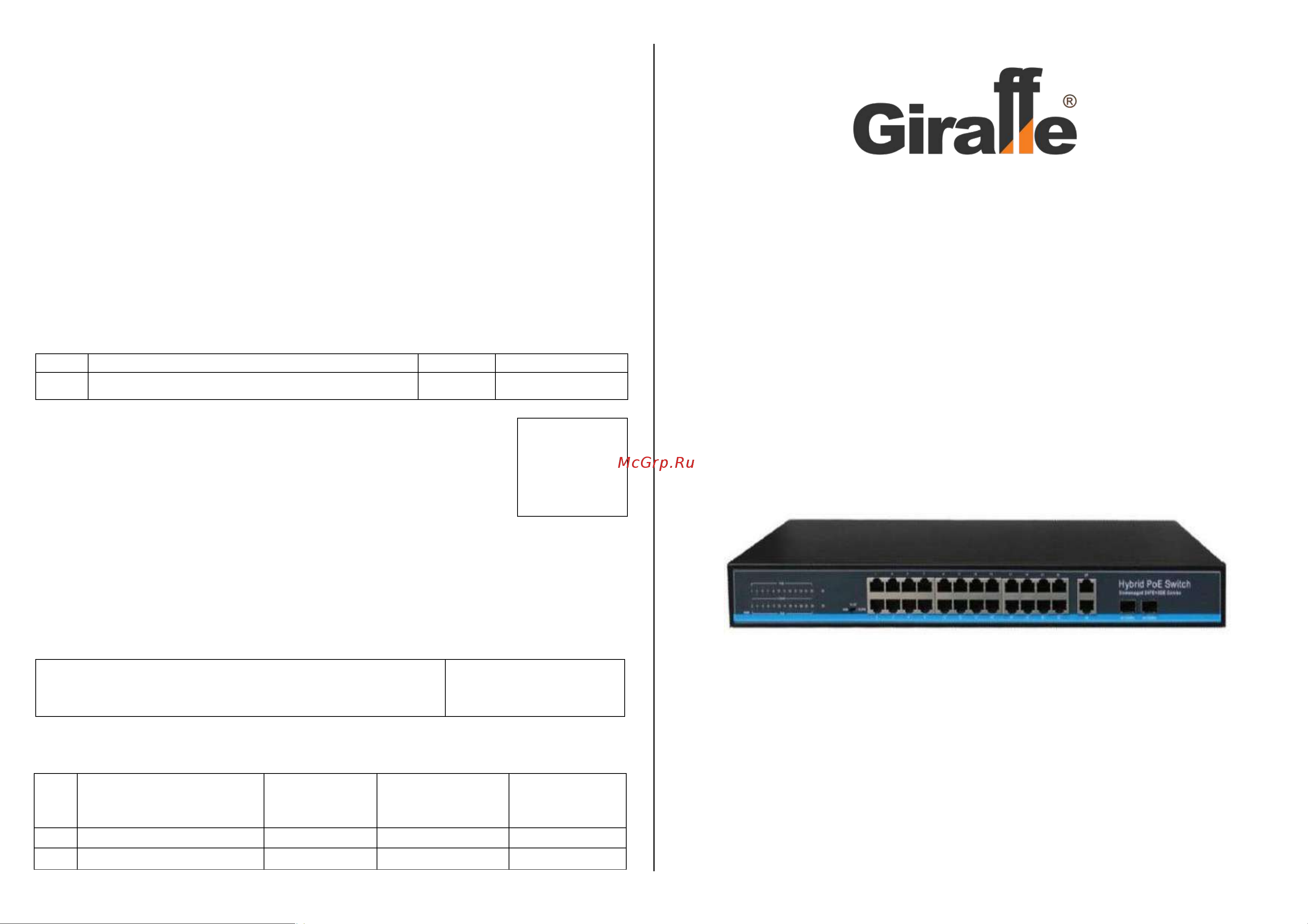 Giraffe GF-AC2422POE Паспорт онлайн