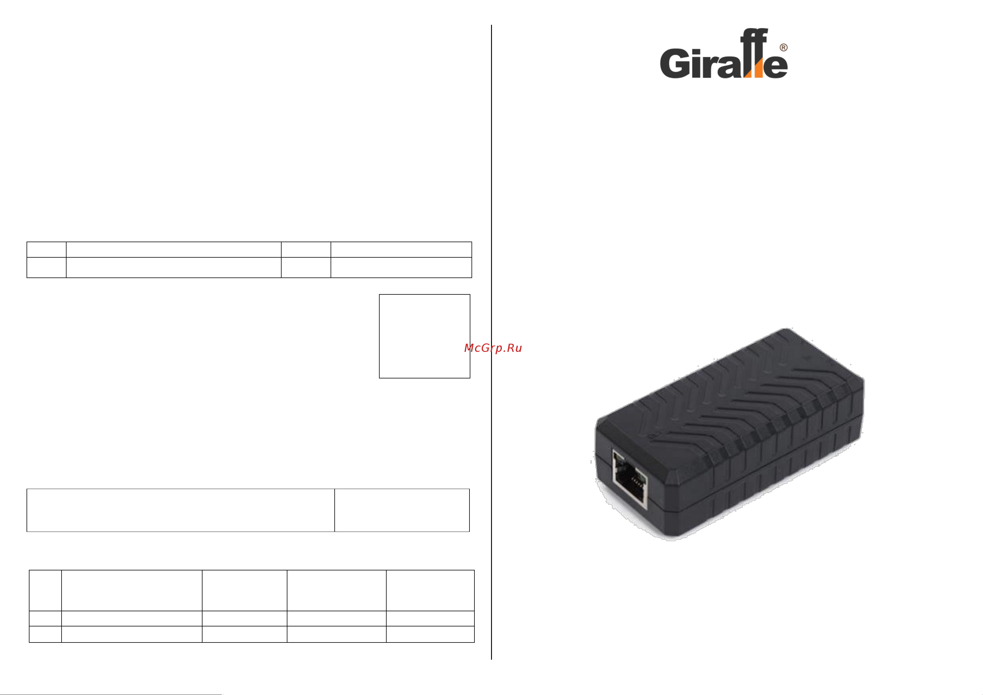 Giraffe GF-AC111 Паспорт онлайн