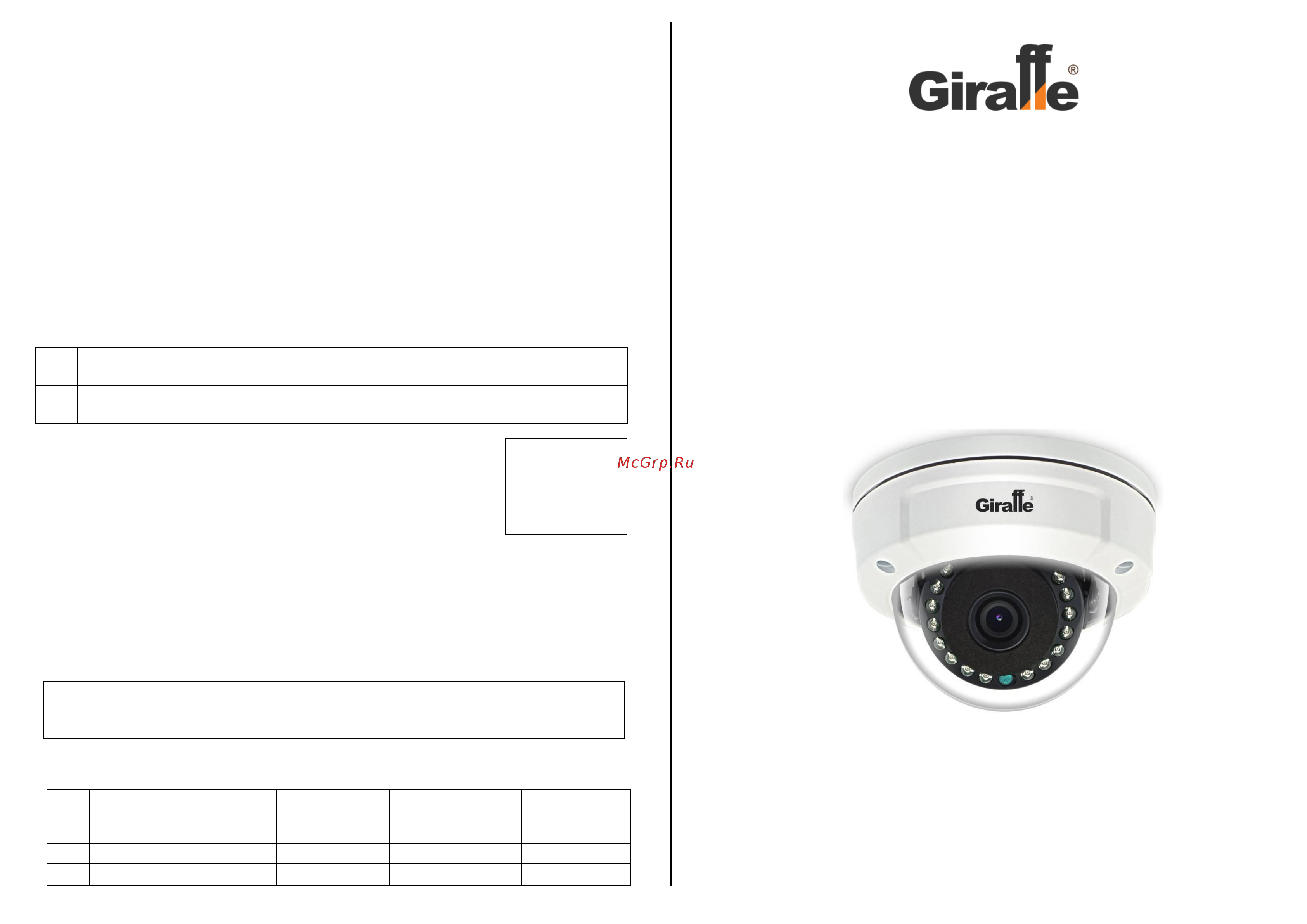 Giraffe GF-IPVIR4356MPA2.0 Паспорт онлайн