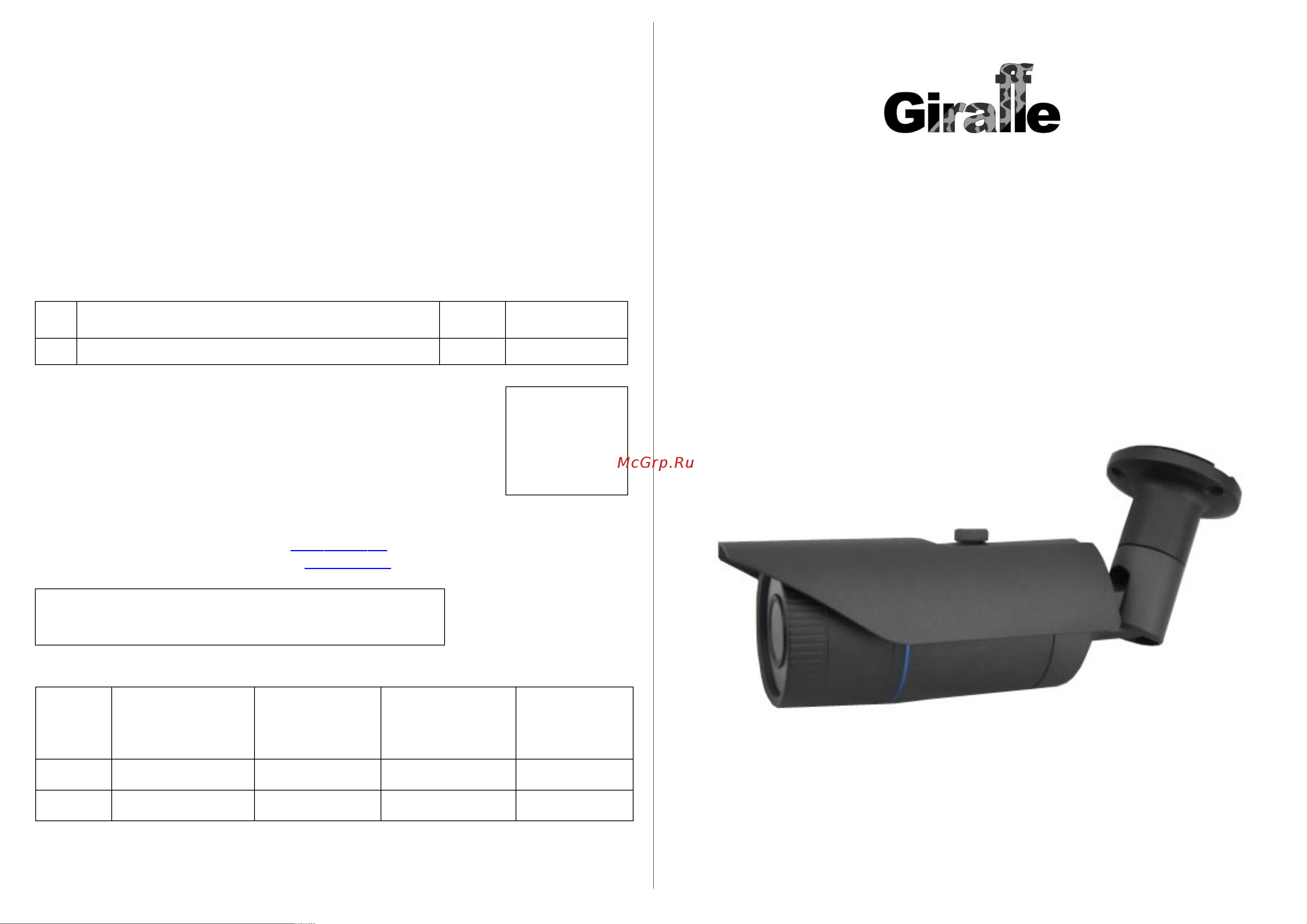 Giraffe GF-IR4344HD-VF Паспорт онлайн