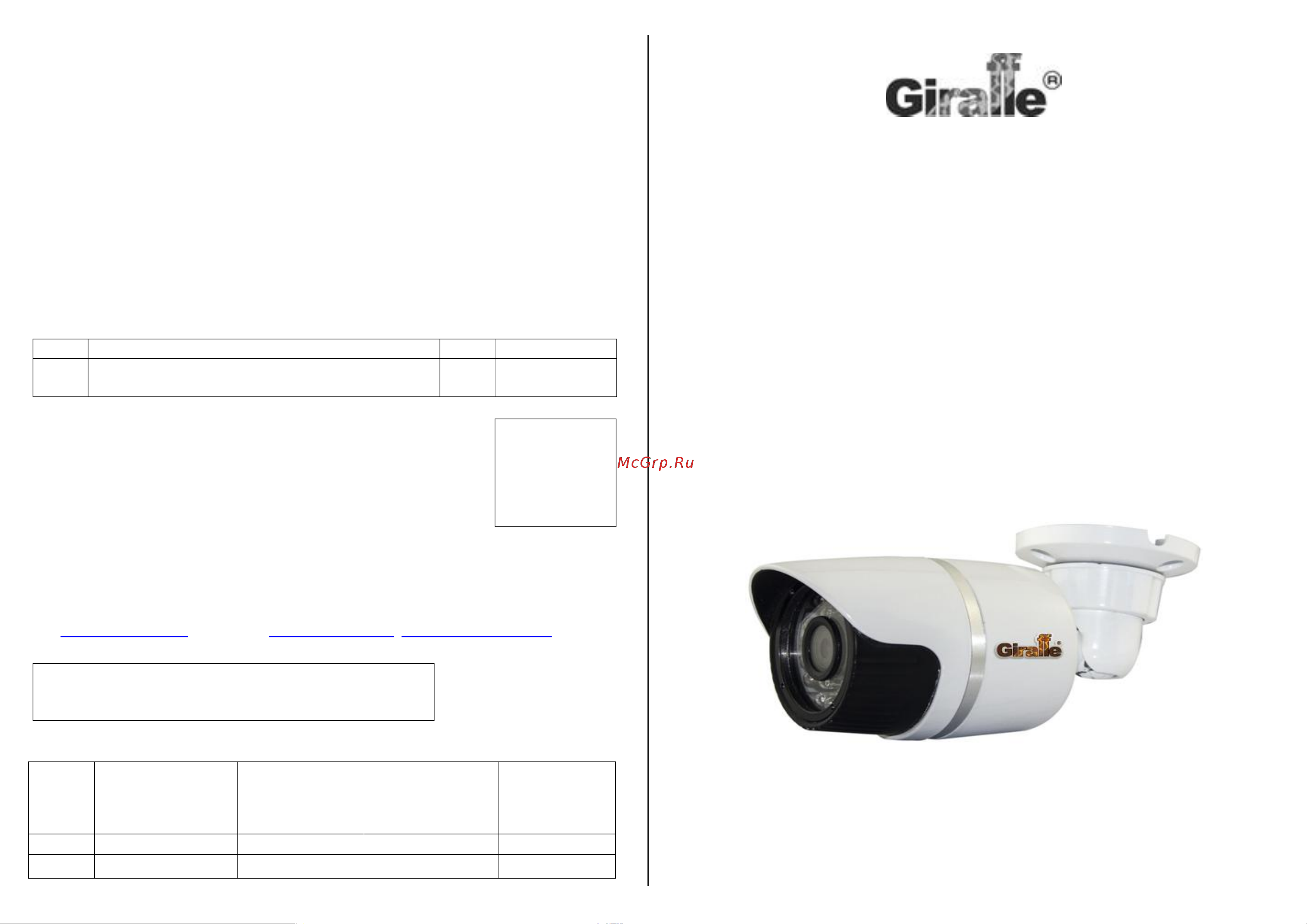 Giraffe GF-IR4451AHD v2 Паспорт онлайн