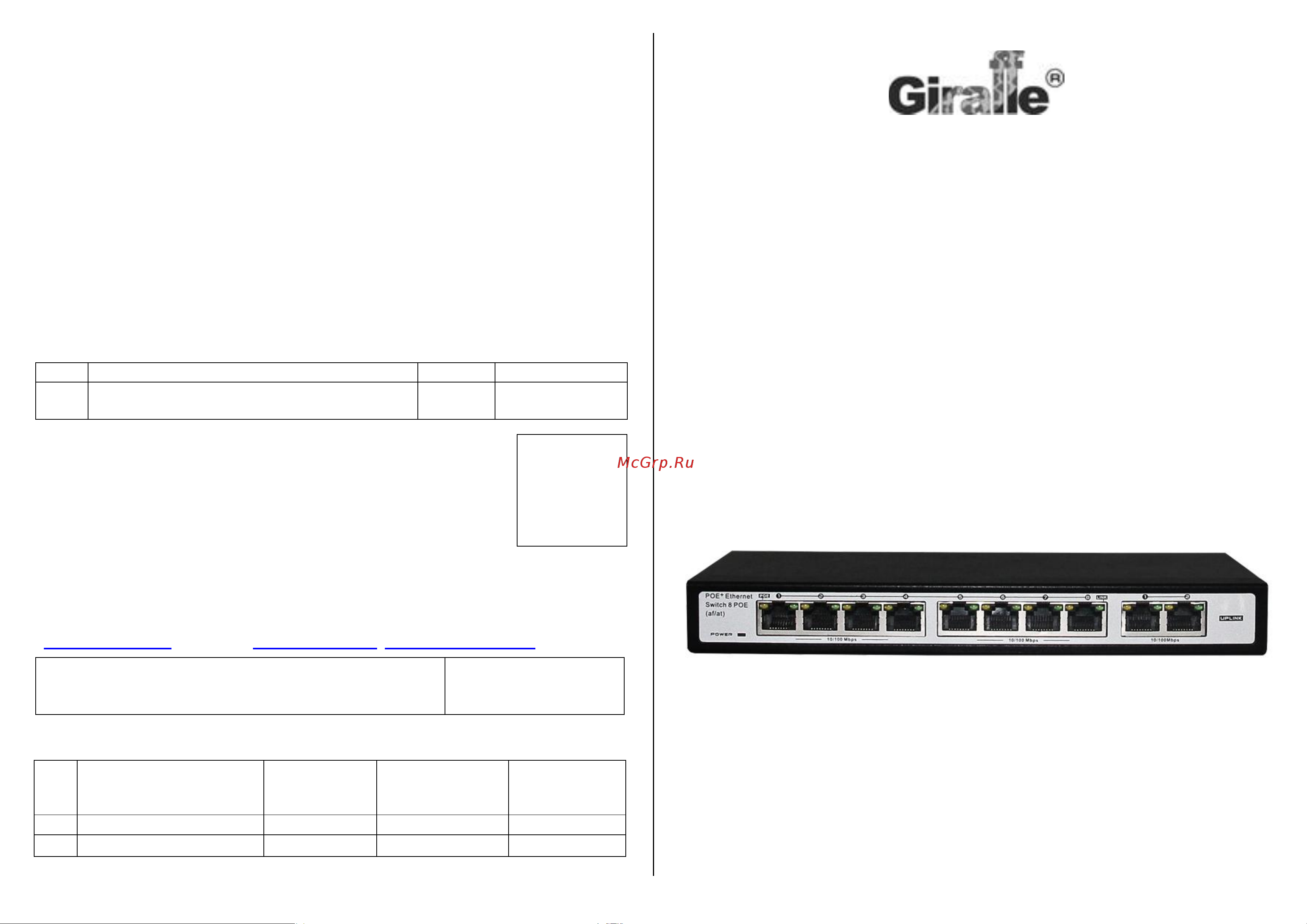 Giraffe GF-AC0208POE V2 Паспорт онлайн