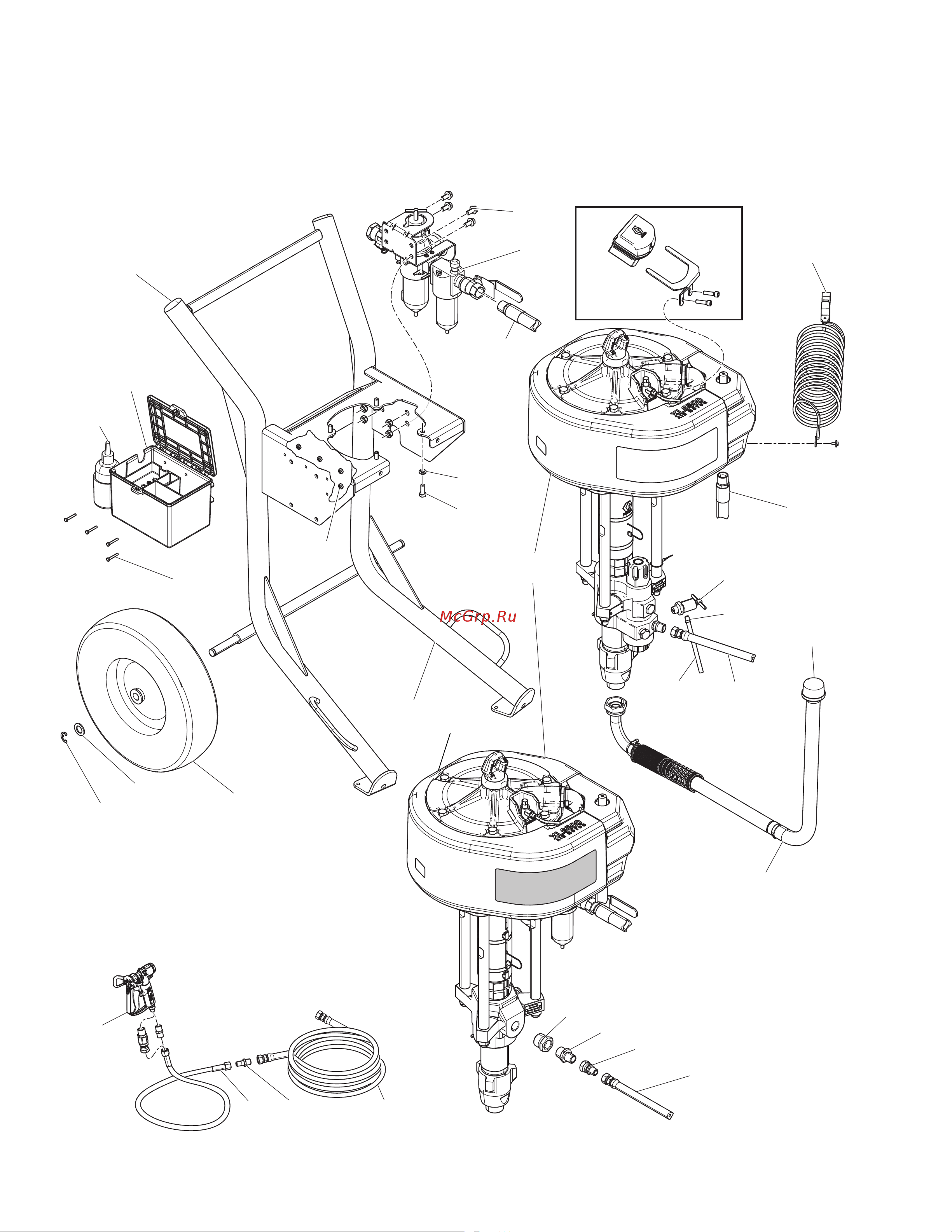 Graco King 60:1 K60FL1 [28/46] Детали комплектов тележки для краскораспылителя king