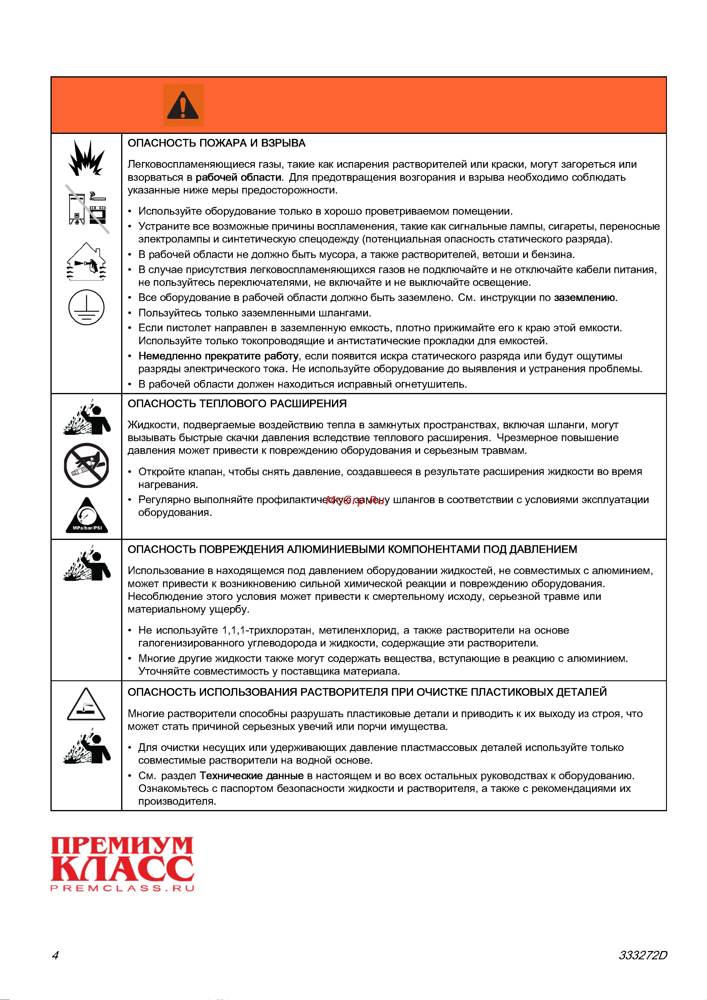 Graco Reactor 2 E-30 AP2110 [4/65] Предупреждение