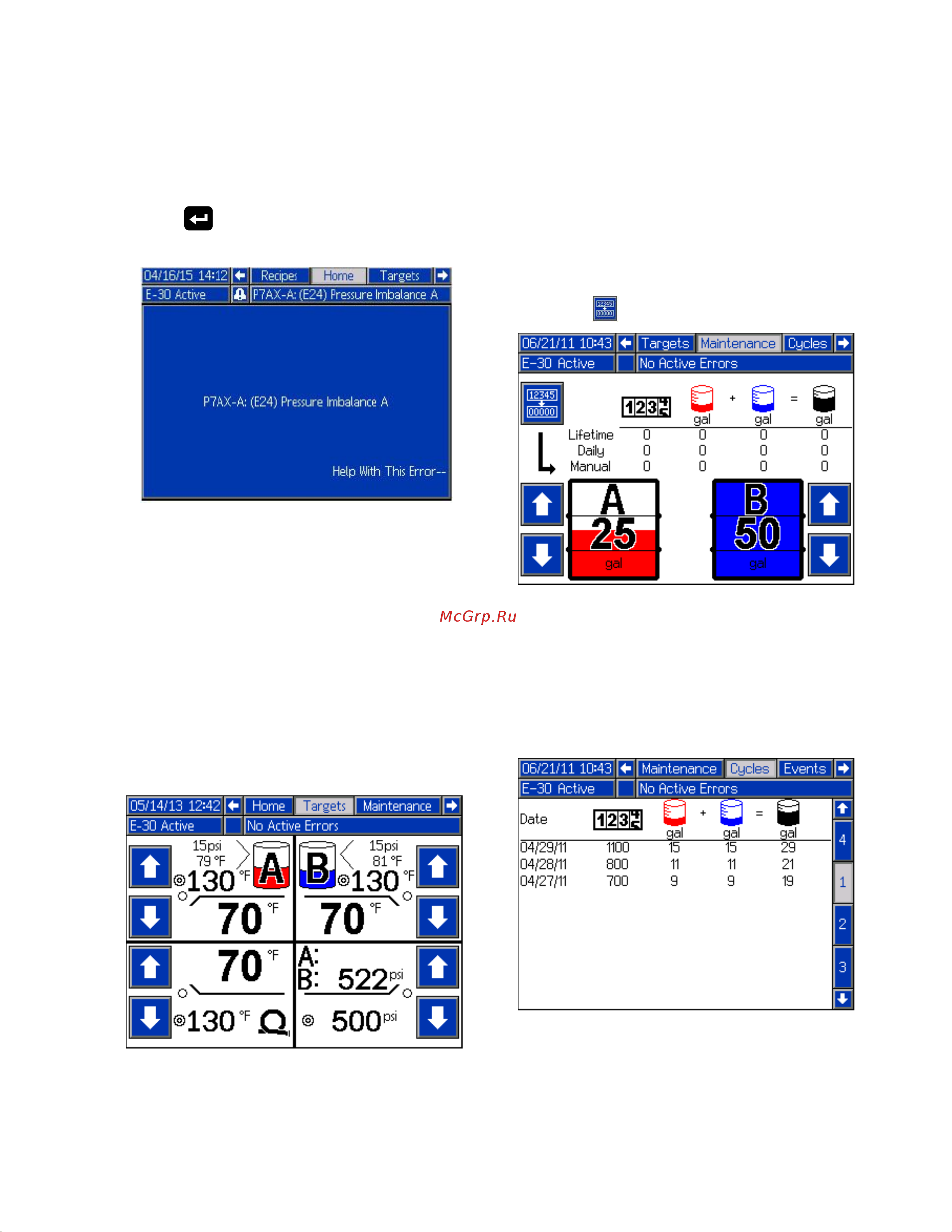 Graco Reactor 2 E-30 FP2110 [39/78] Home screen system with error