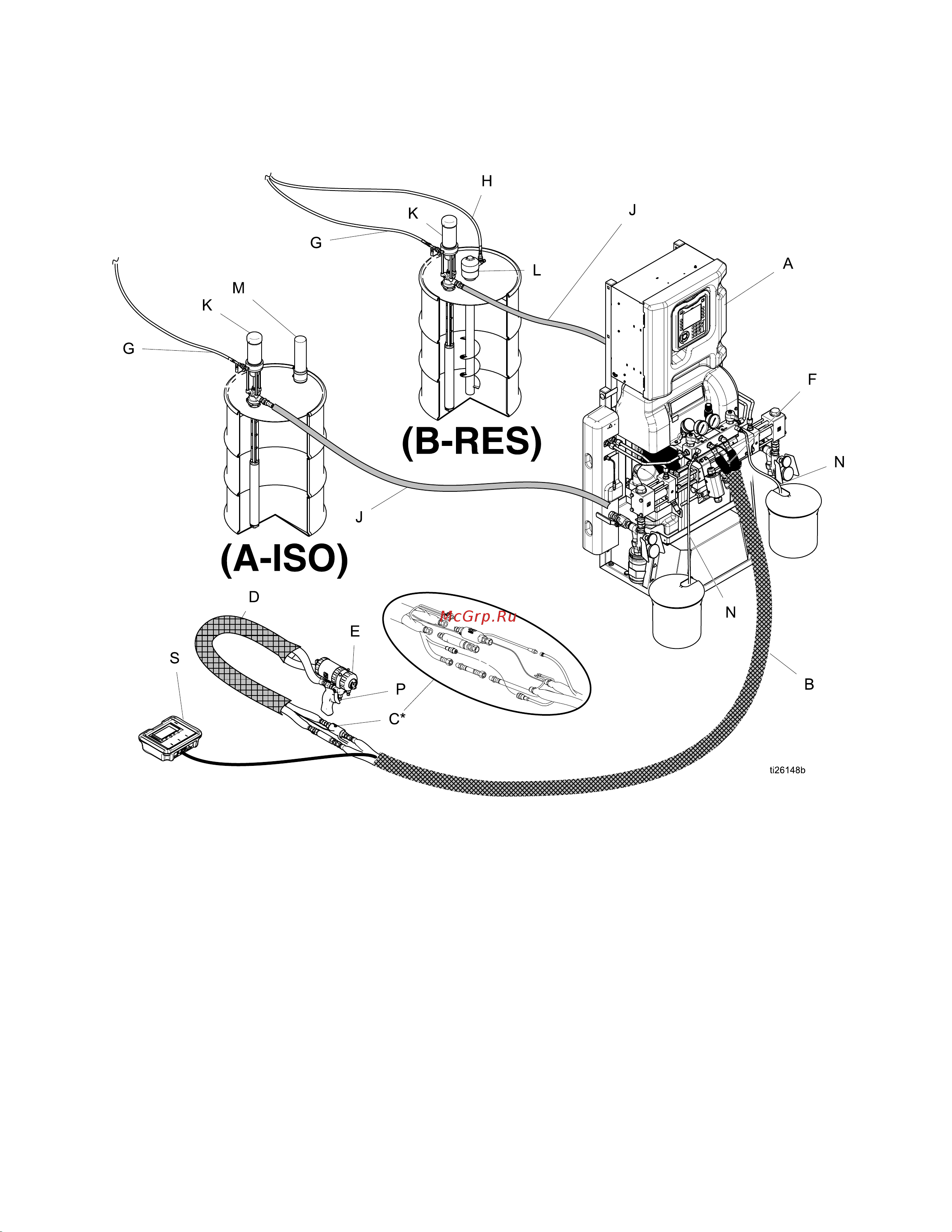 Graco Reactor 2 H-40 APH046 [17/78] Typical installation without circulation