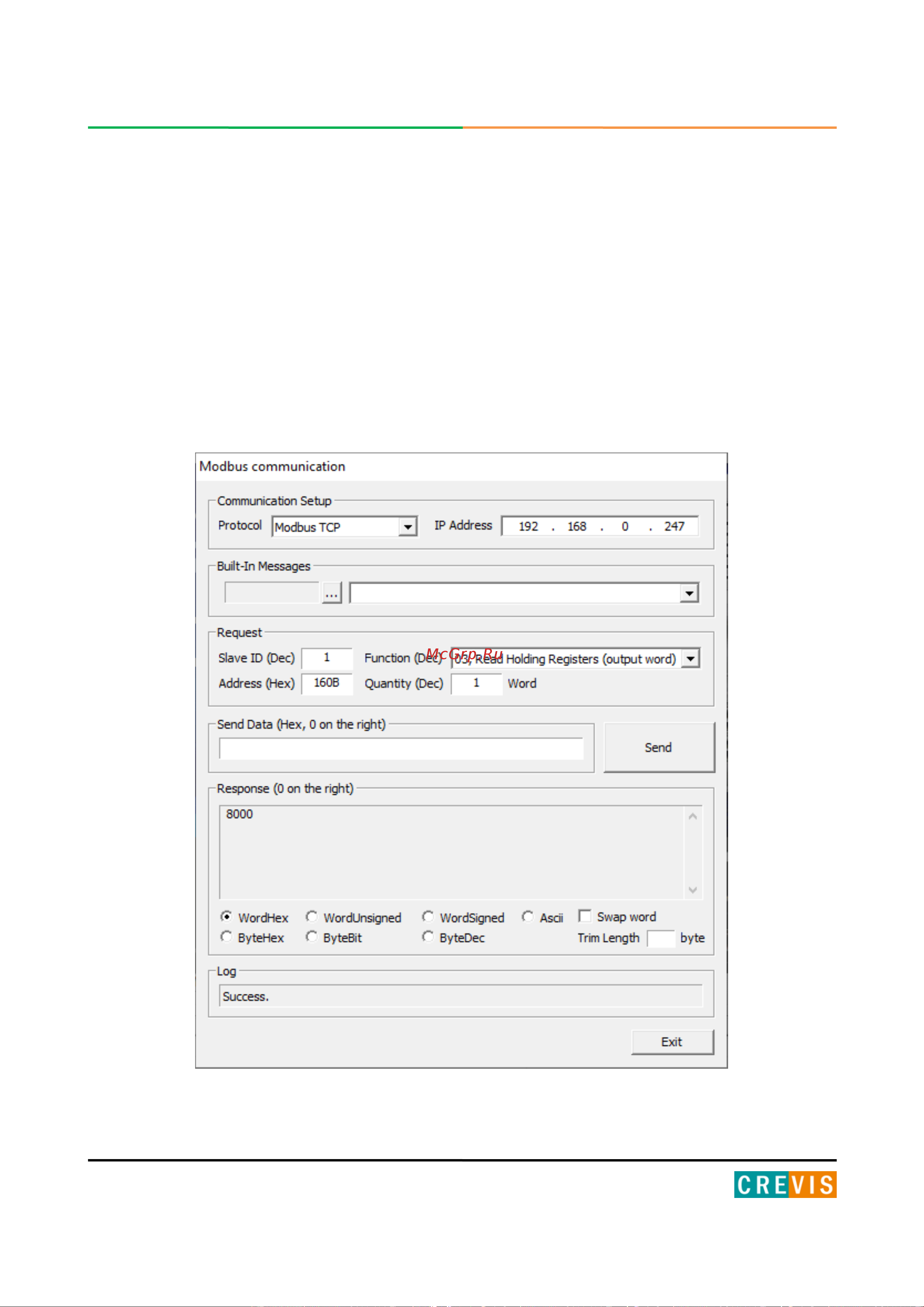Crevis GN-9373 [49/119] Включение функций bootp dhcp адаптера modbus