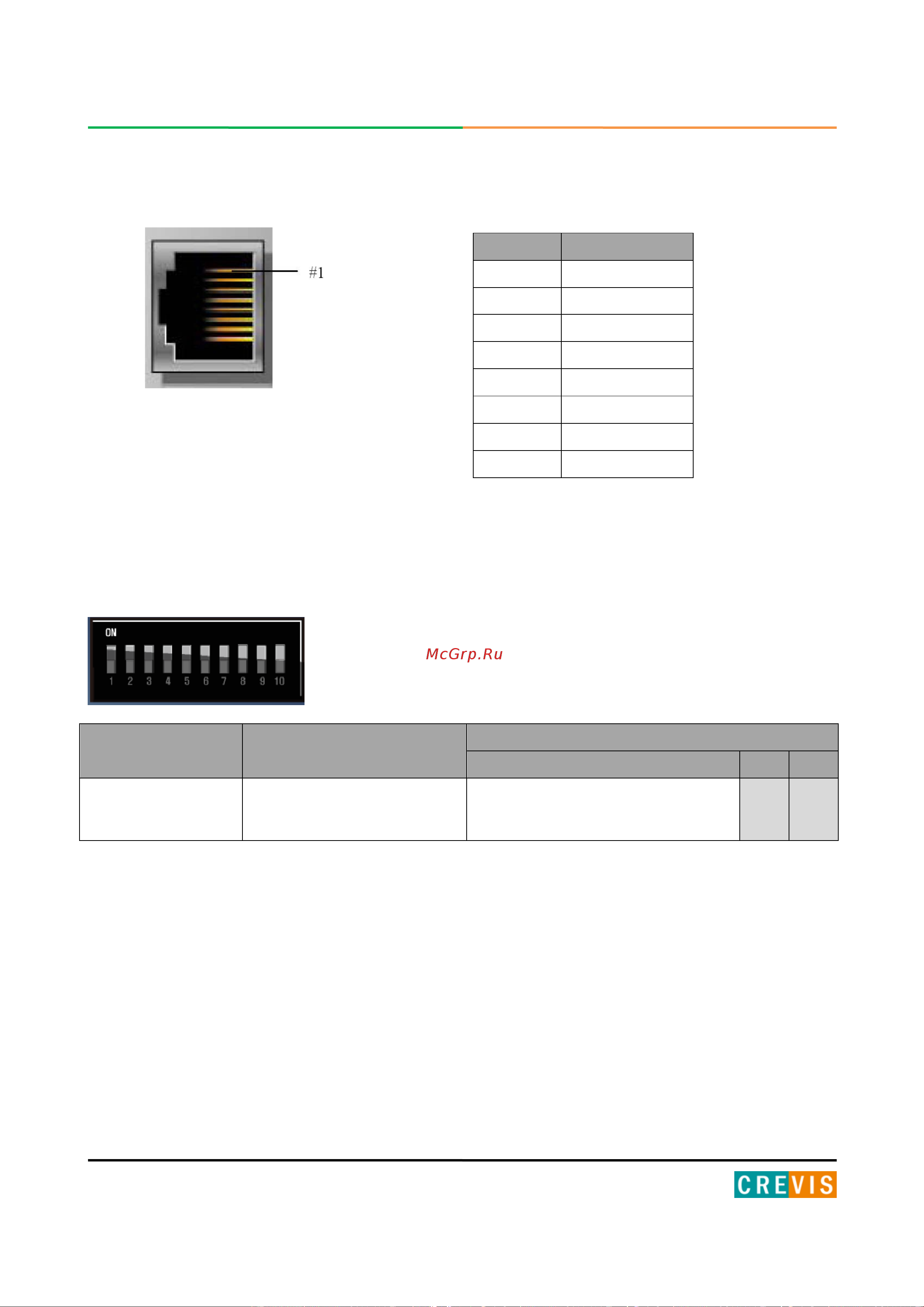 Crevis GL-9086 [17/24] Распиновка коннектора rj 45