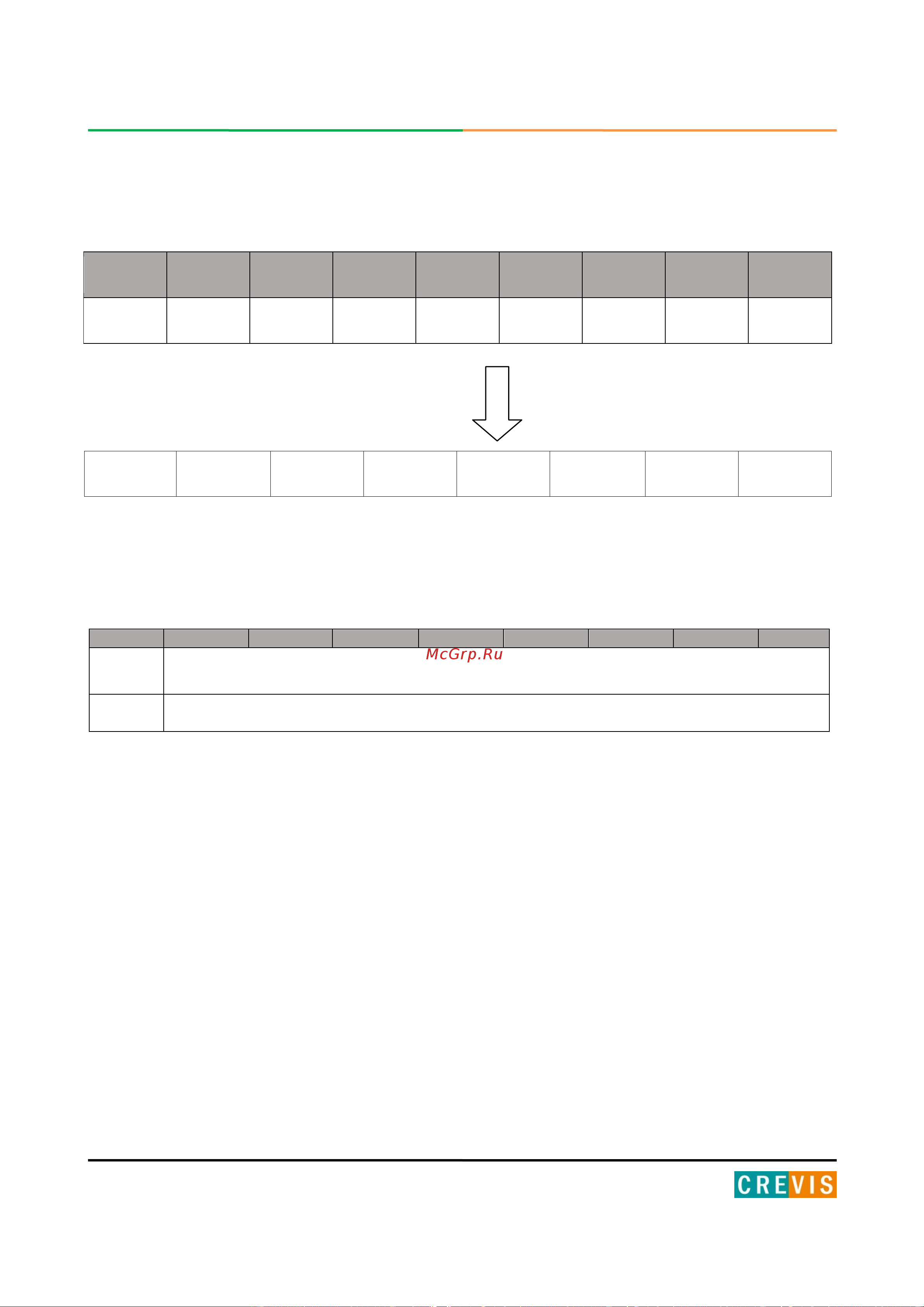 Crevis GT-2318 [110/122] Соотношение данных модуля в таблице отображения