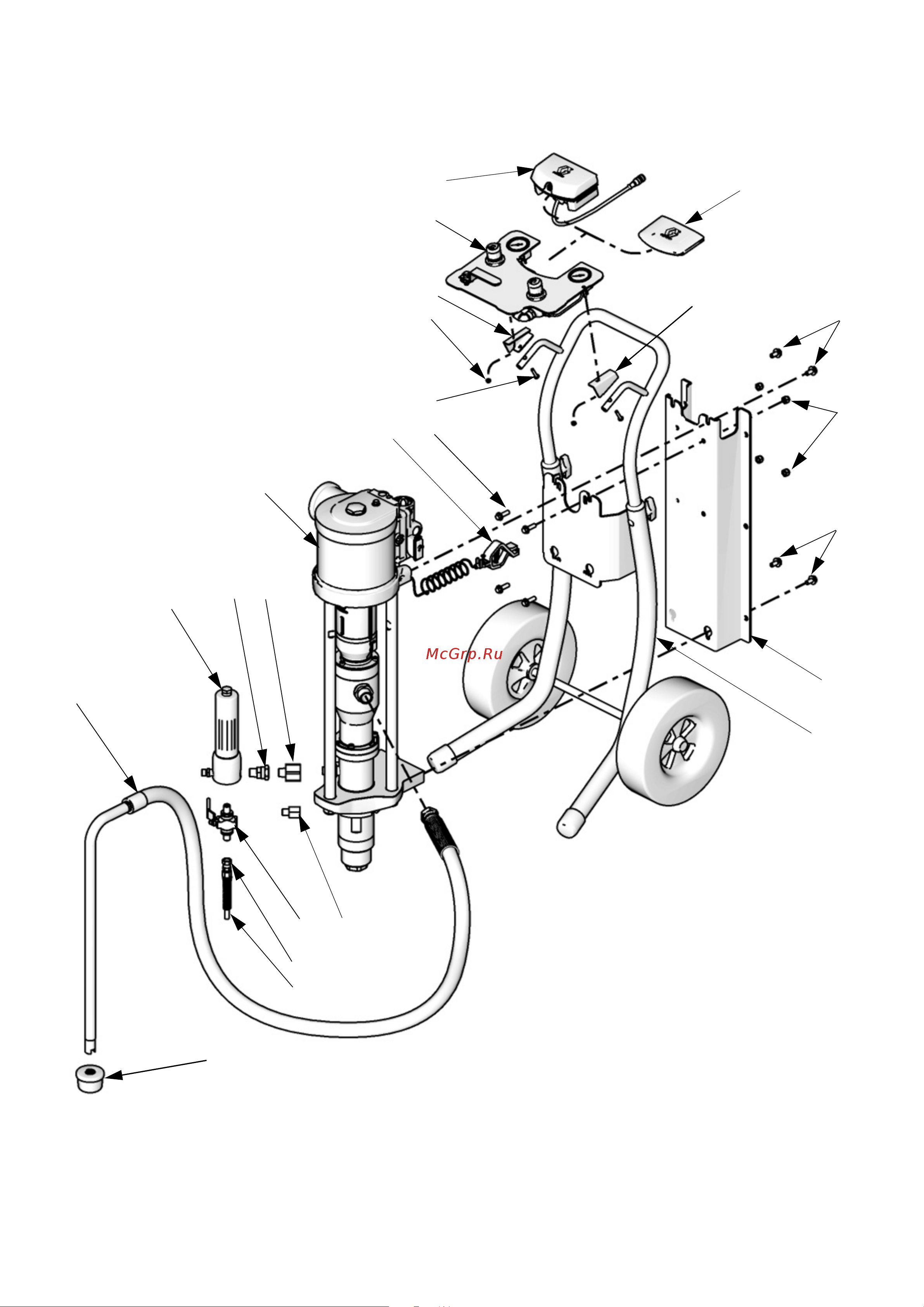 Graco Merkur 18:1 G18W09 [37/50] Сильфонные насосы монтаж на тележке