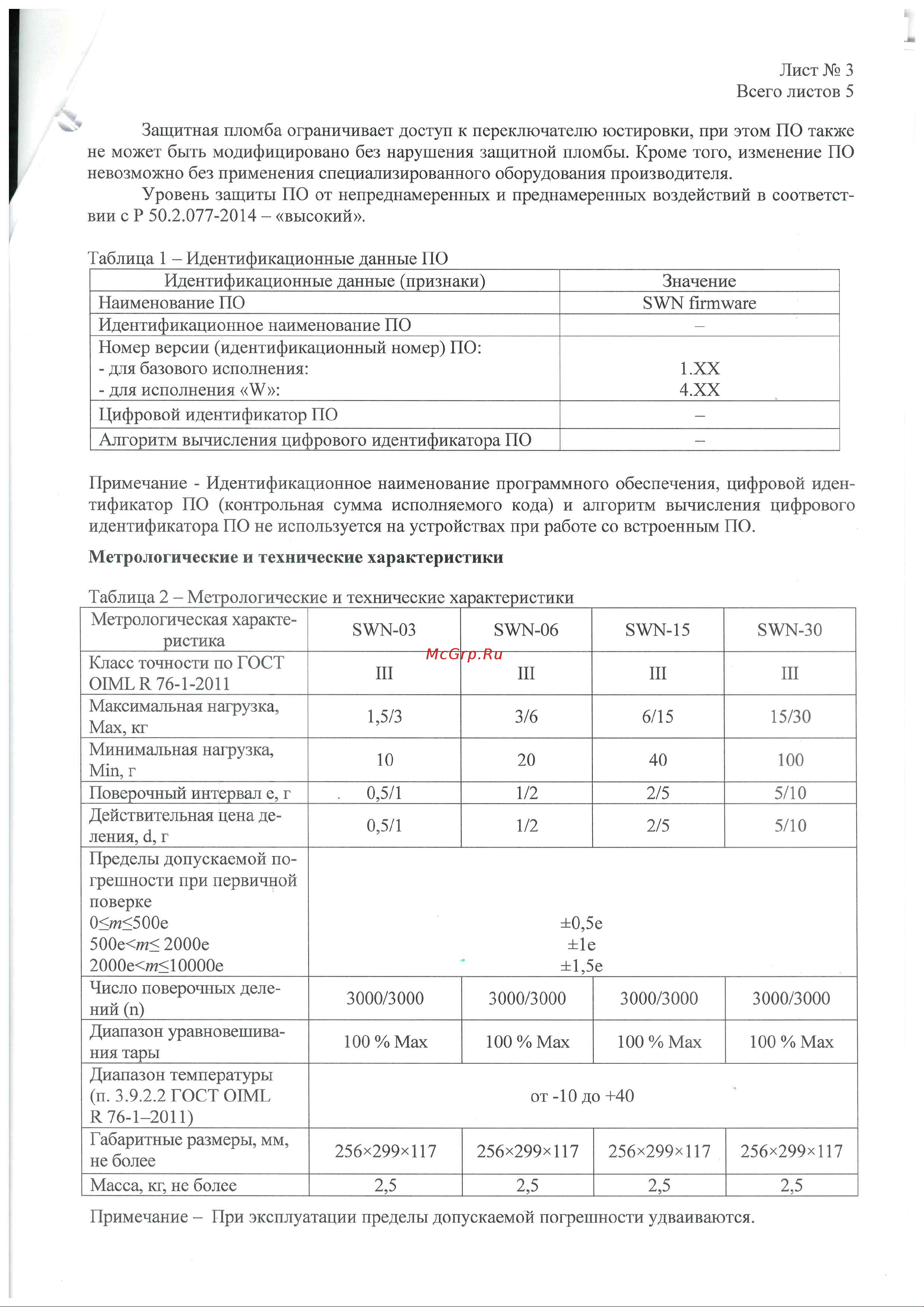 CAS SWN-6CW Описание типа средства измерений онлайн [3/6] 683096