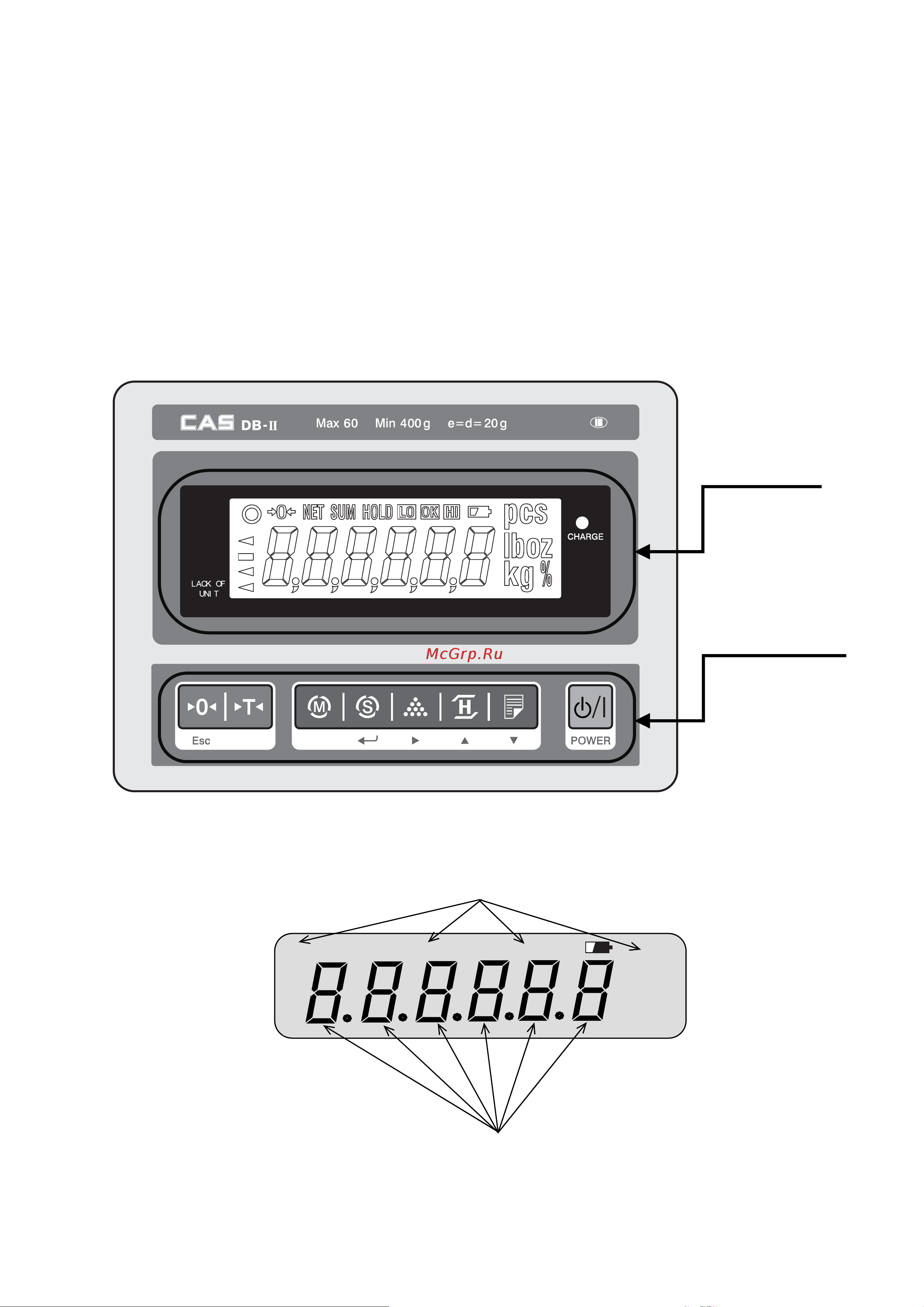 CAS DBII-300LCD (600х700) [11/49] Дисплей и клавиатура