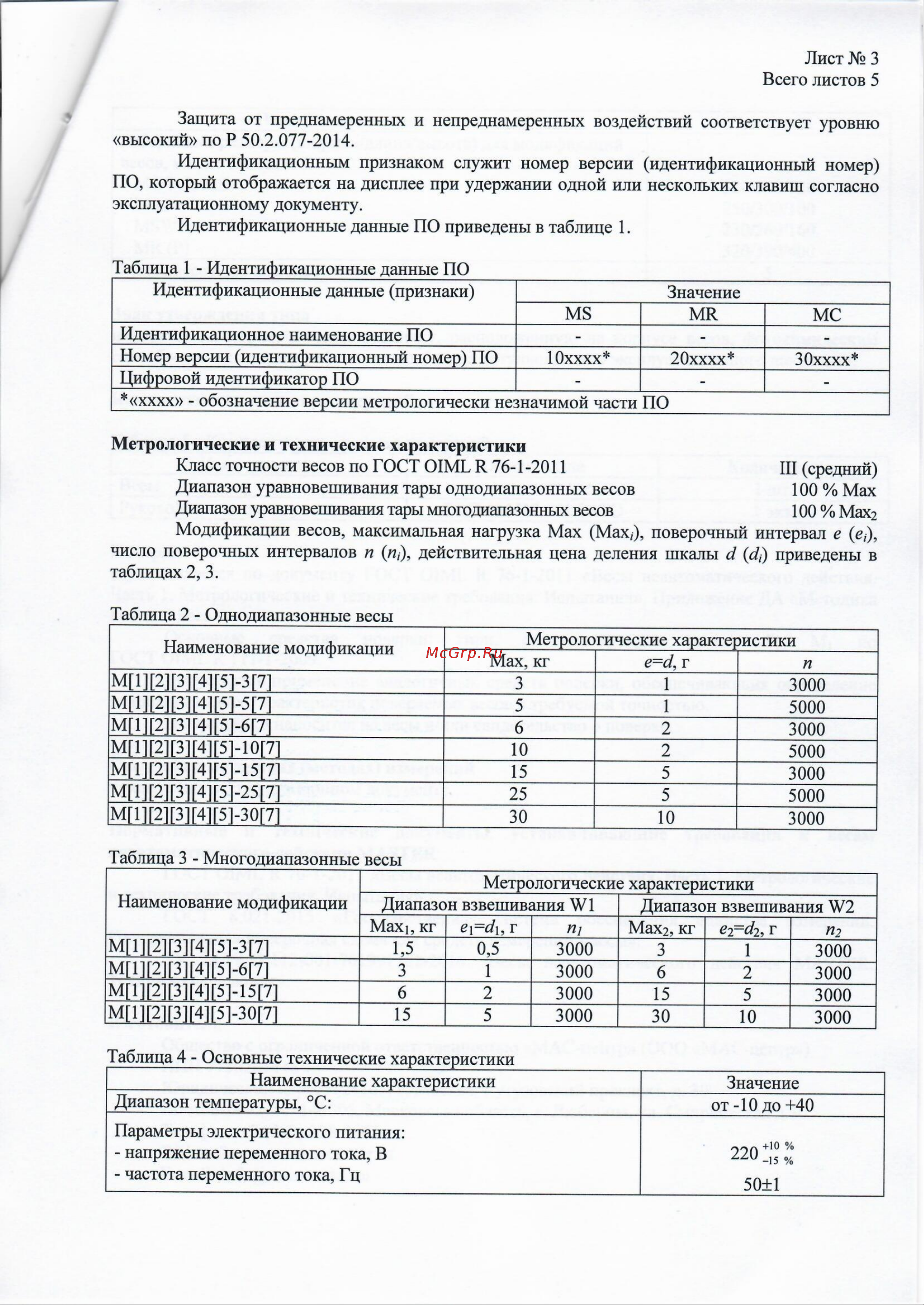 MAS PM4T-1.0 Описание типа средств измерений онлайн [3/6] 685409