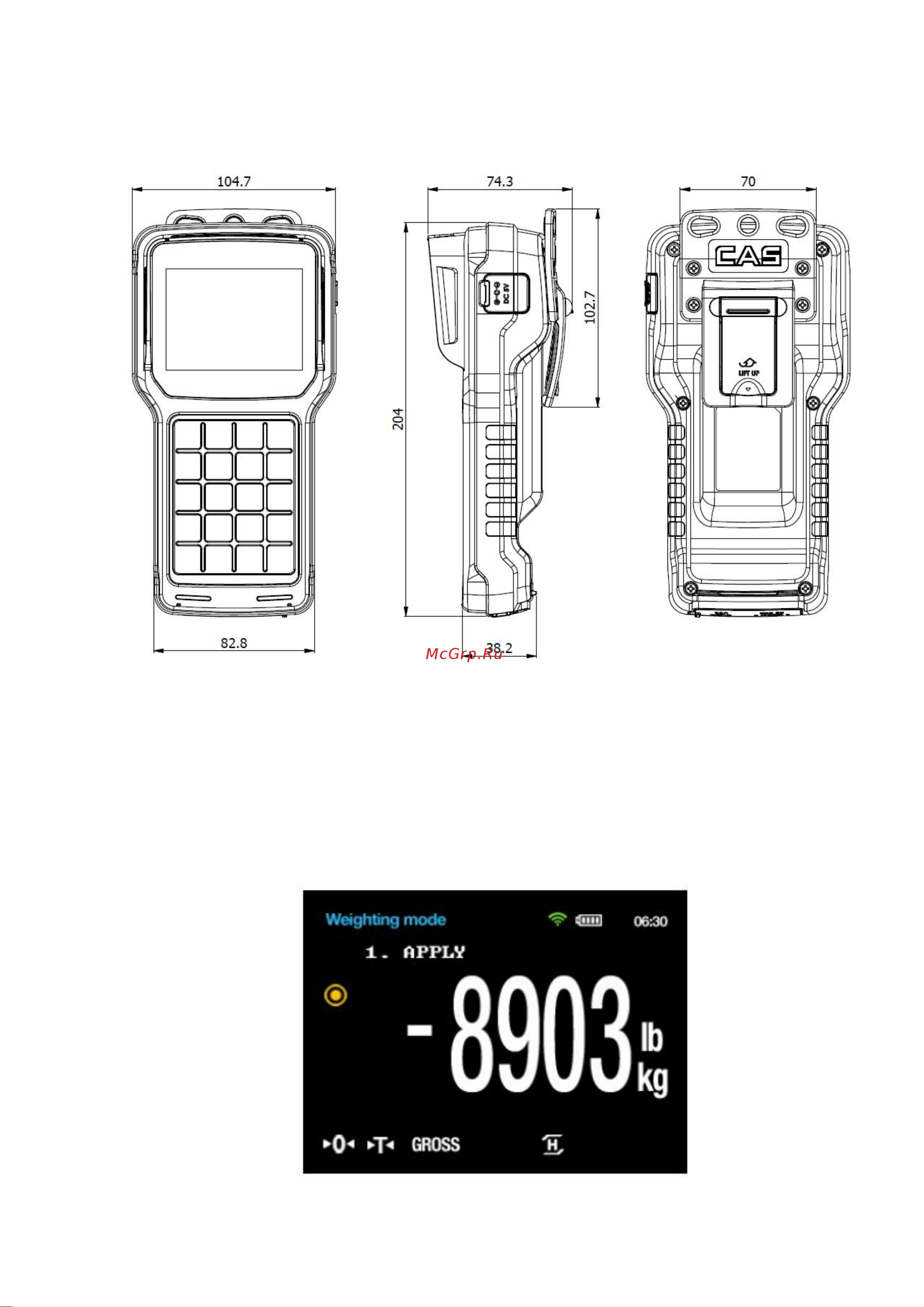 CAS Caston III Plus 1 THD RF с пультом управления TWN-B [8/33] Габаритные размеры