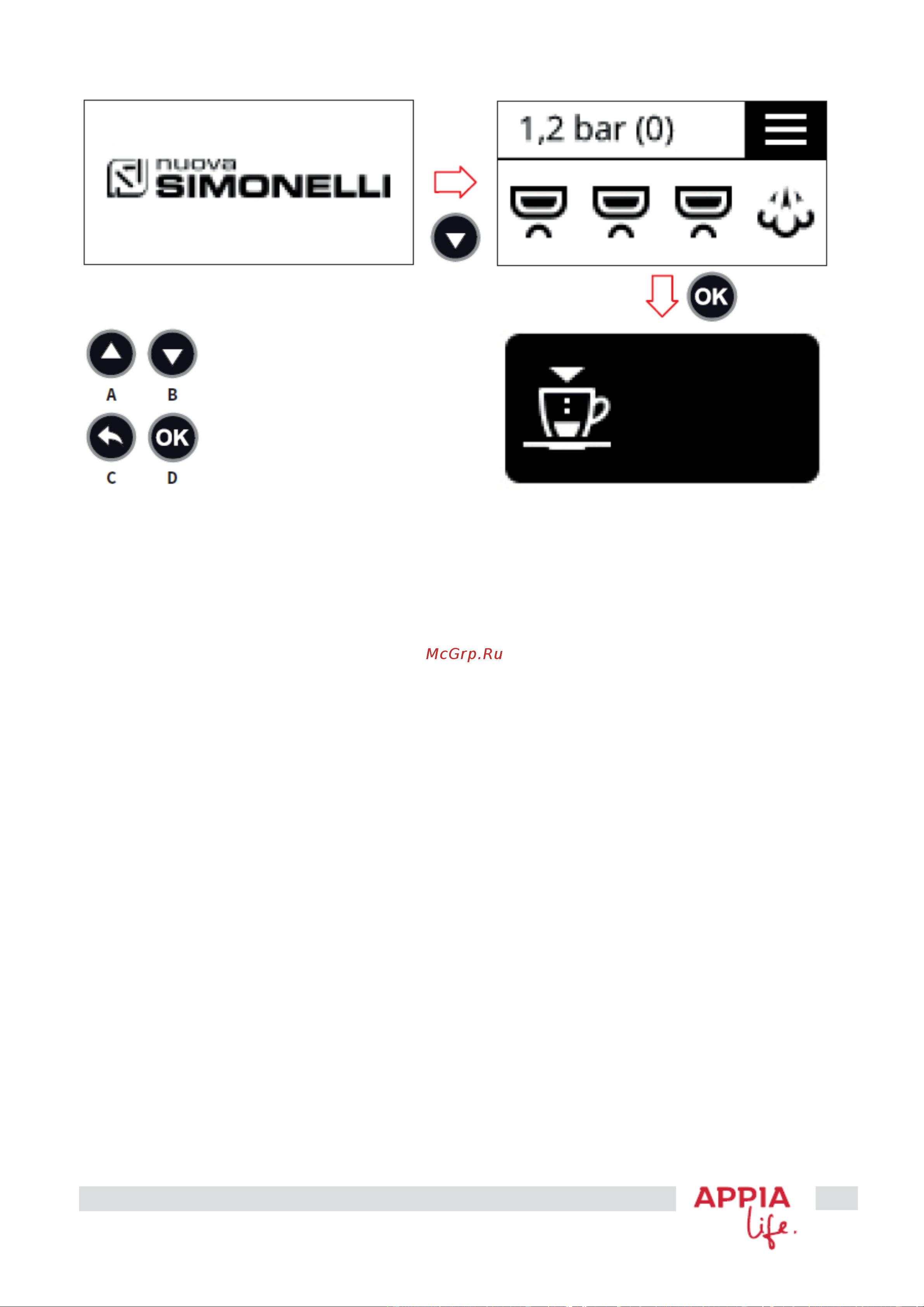 Nuova Simonelli Appia Life 1Gr S черная, высокая группа, полуавтомат Инструкция по эксплуатации онлайн [31/62] 685556