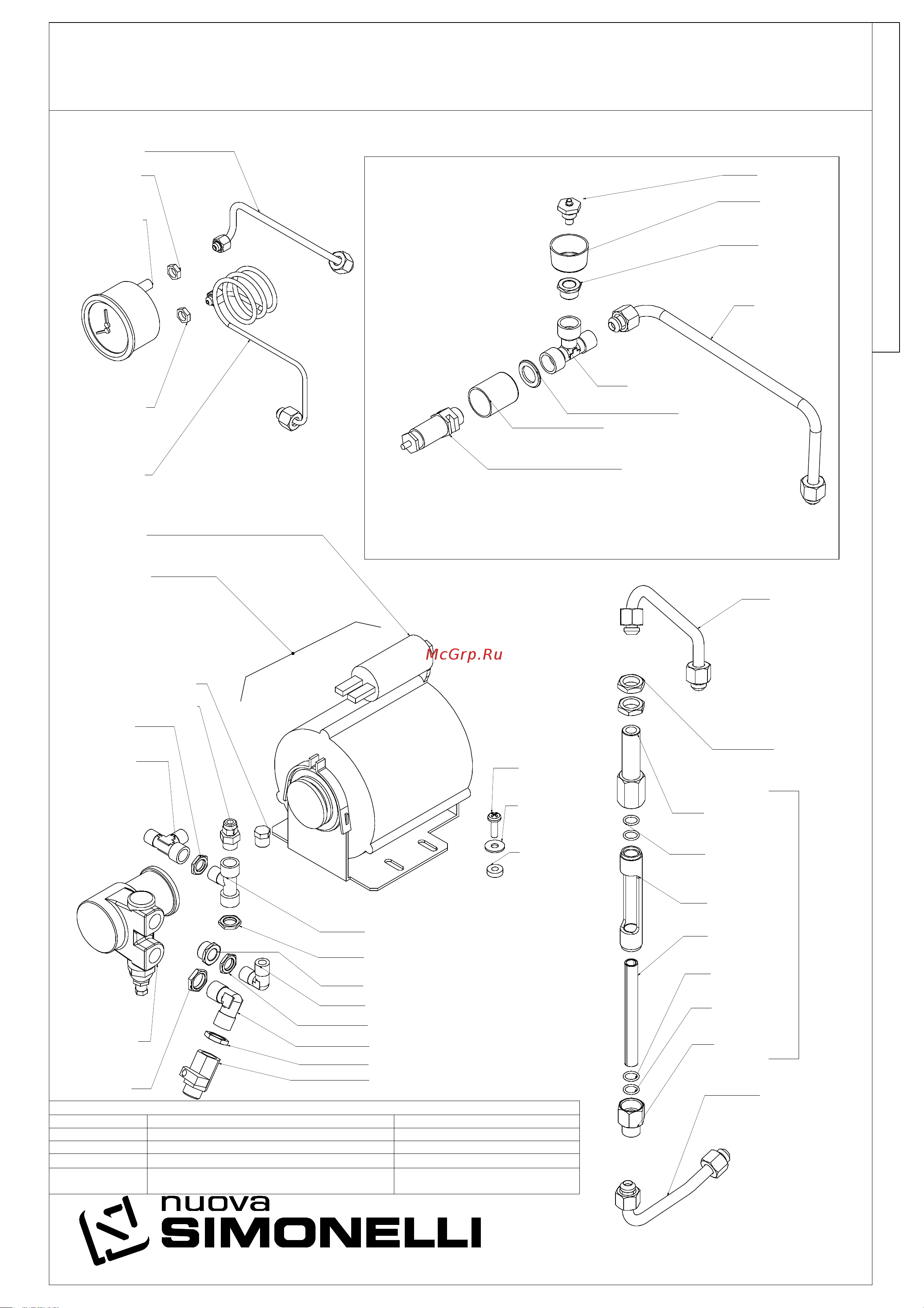 Nuova Simonelli Appia II 2 Gr S высокие группы [6/16] Tav 04 bis componenti idraulici 3 gruppi