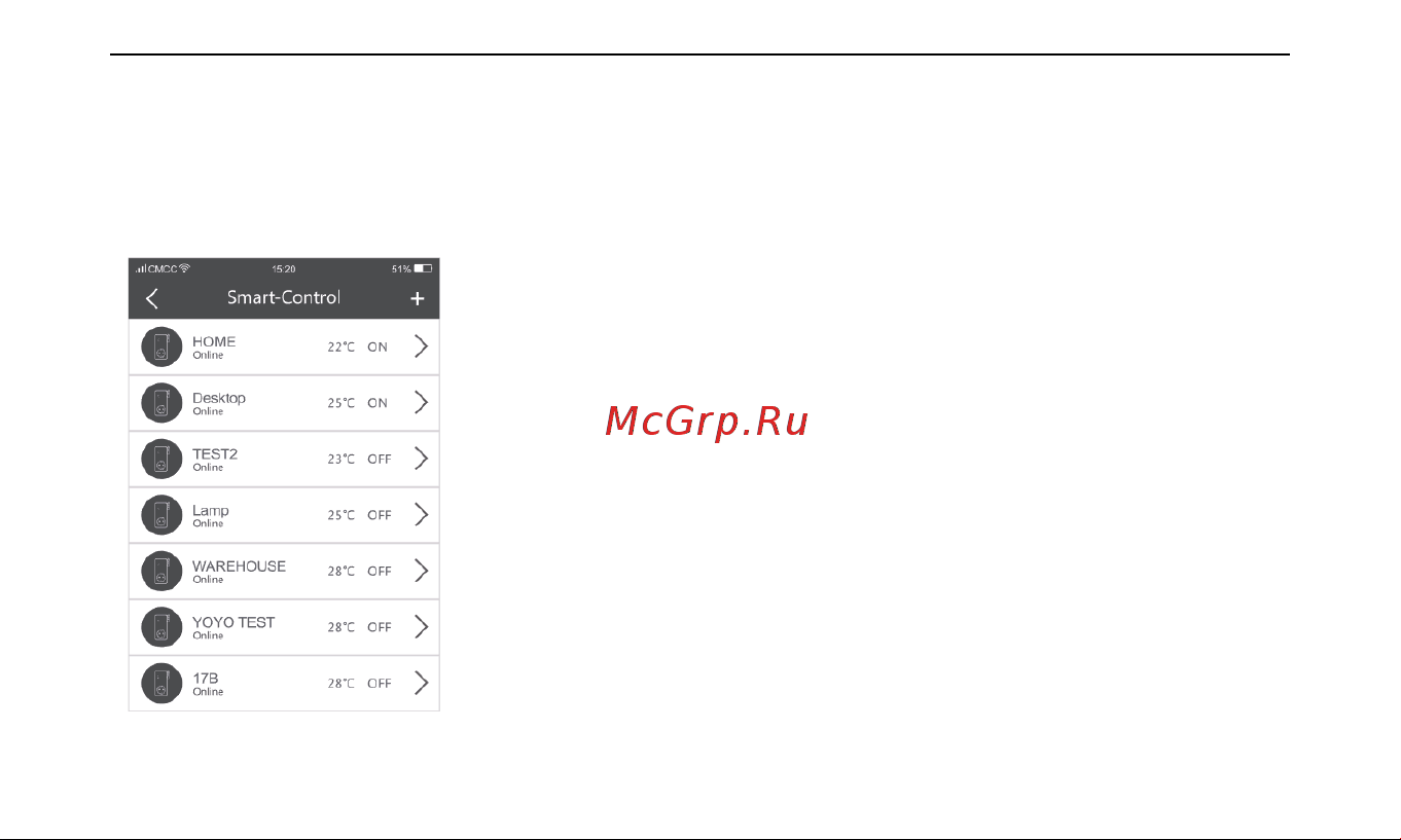 SimPal W230 [11/16] Список устройств