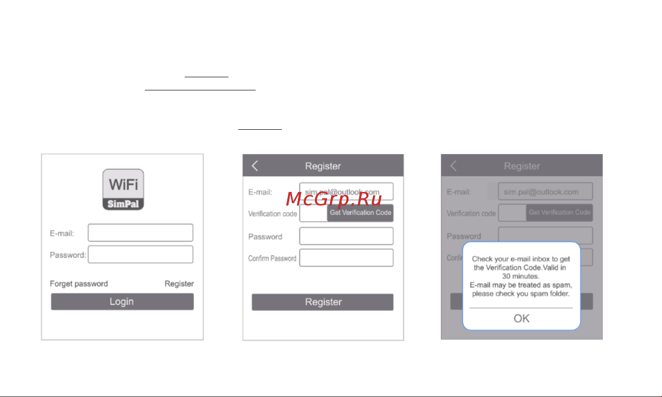 SimPal W230 [7/16] Регистрация e mail аккаунта