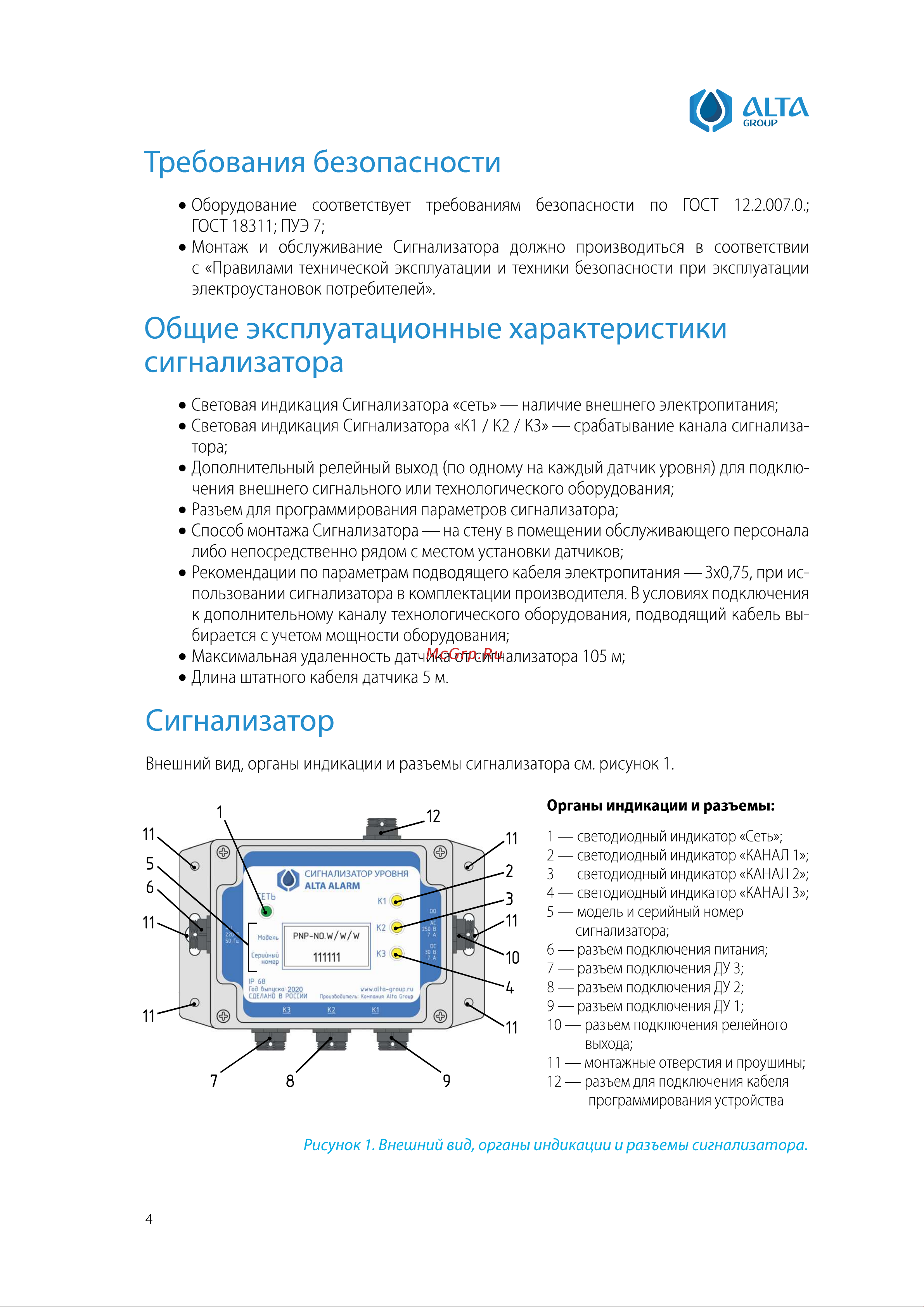 Alta Group Alta Alarm (5 м) Инструкция по эксплуатации онлайн [4/20] 687506