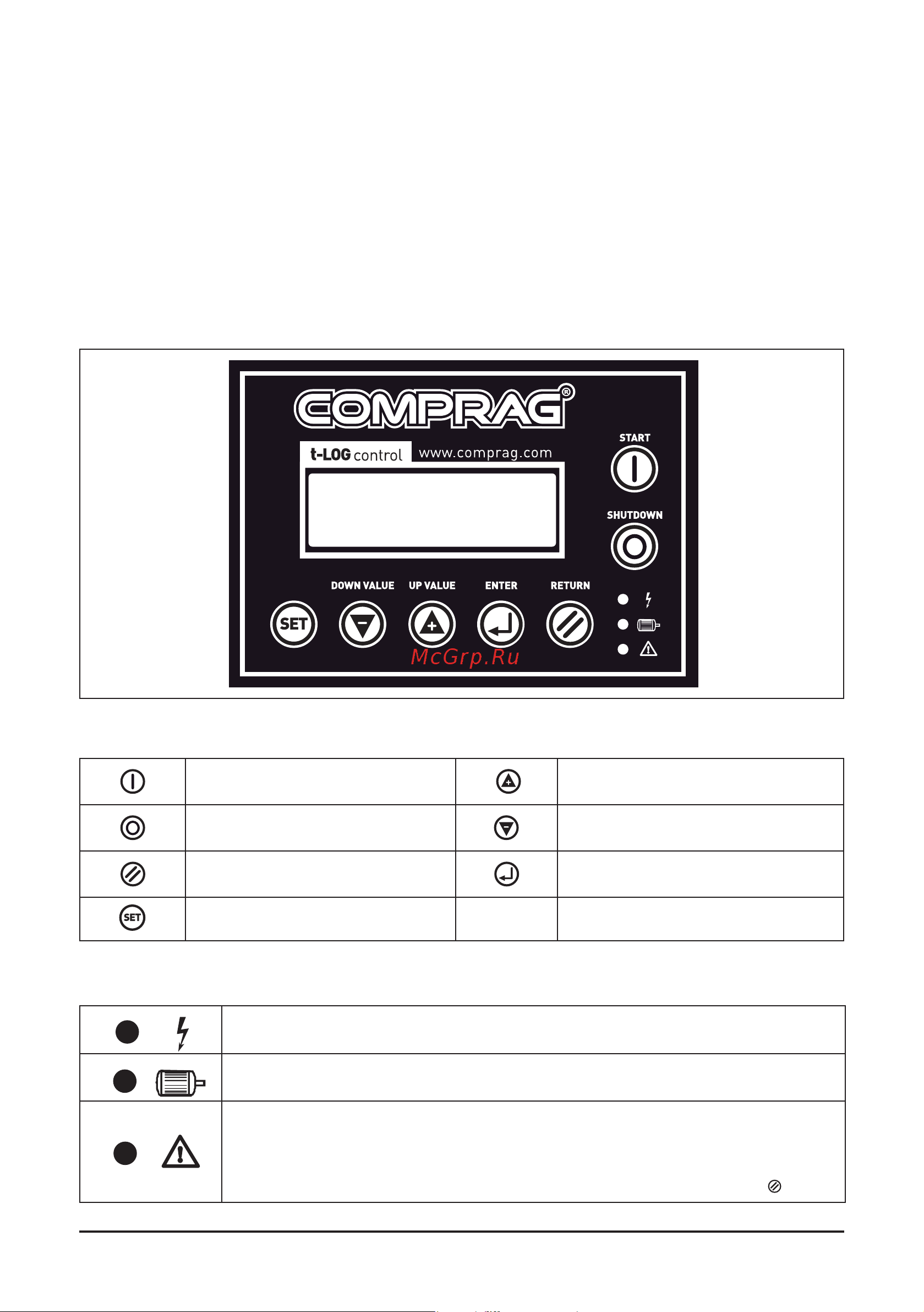 Comprag F1508 [26/120] Control panel buttons