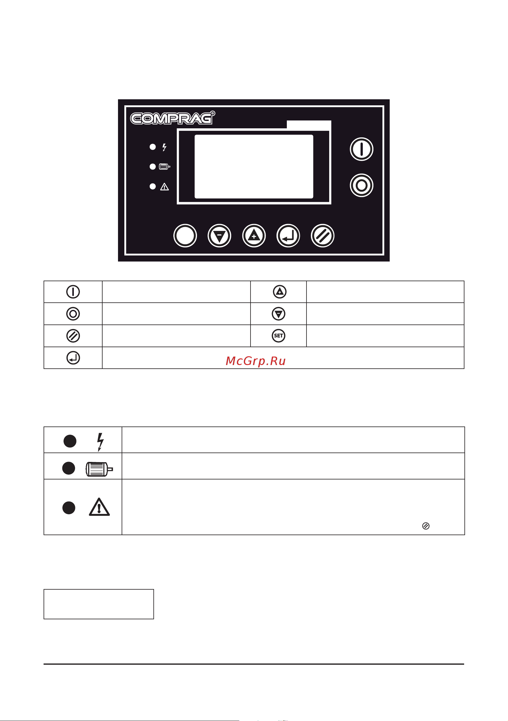 Comprag D-4508 [17/92] I log control panel