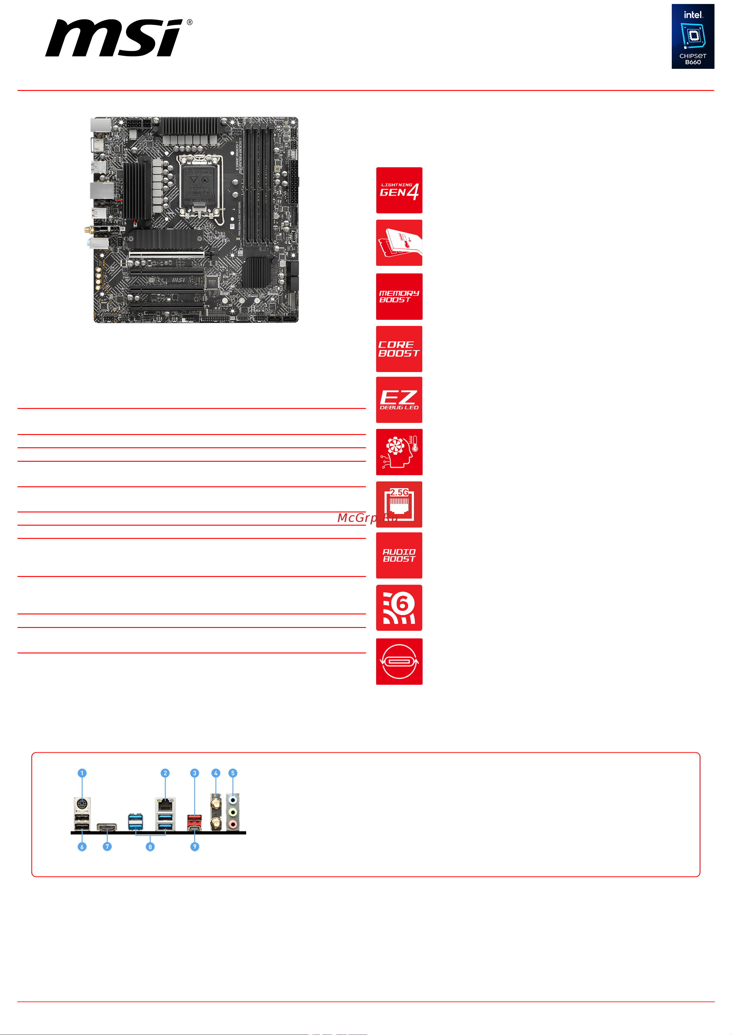 MSI PRO B660MA CEC WIFI DDR4 Спецификация онлайн