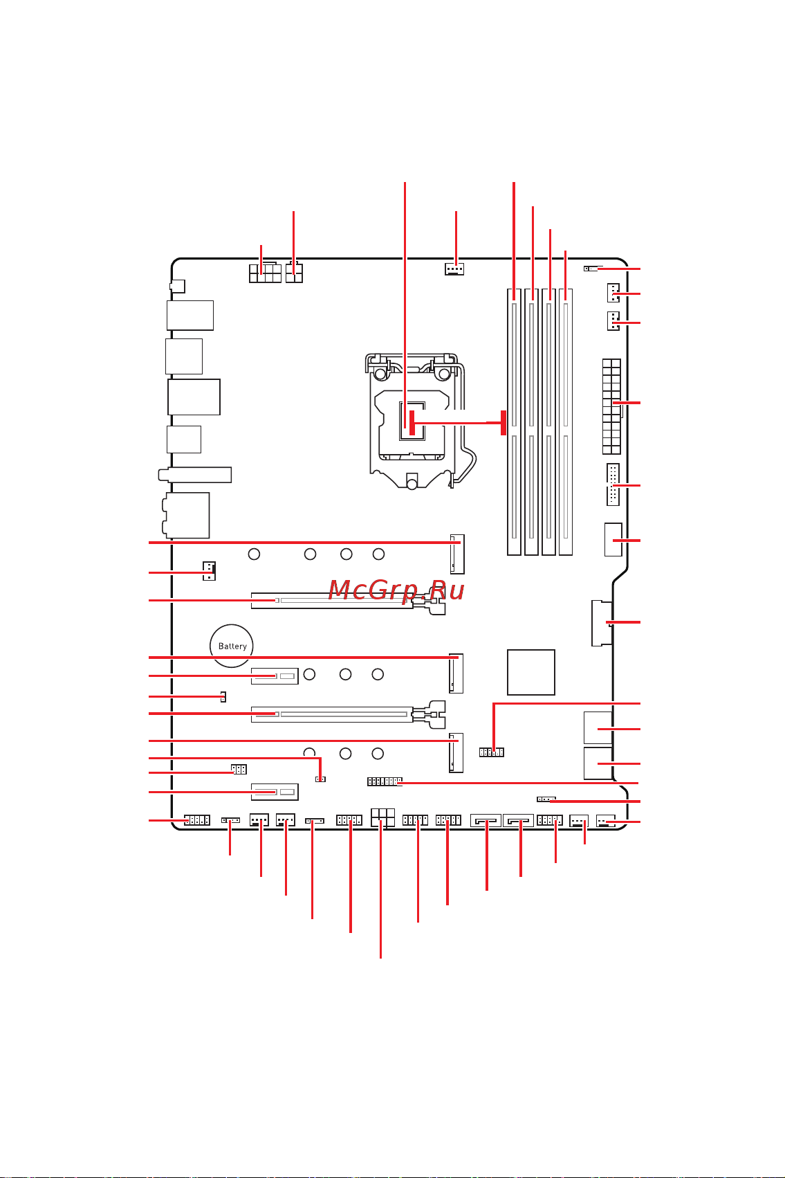 MSI Z590-A PRO [11/28] Компоненты материнской платы