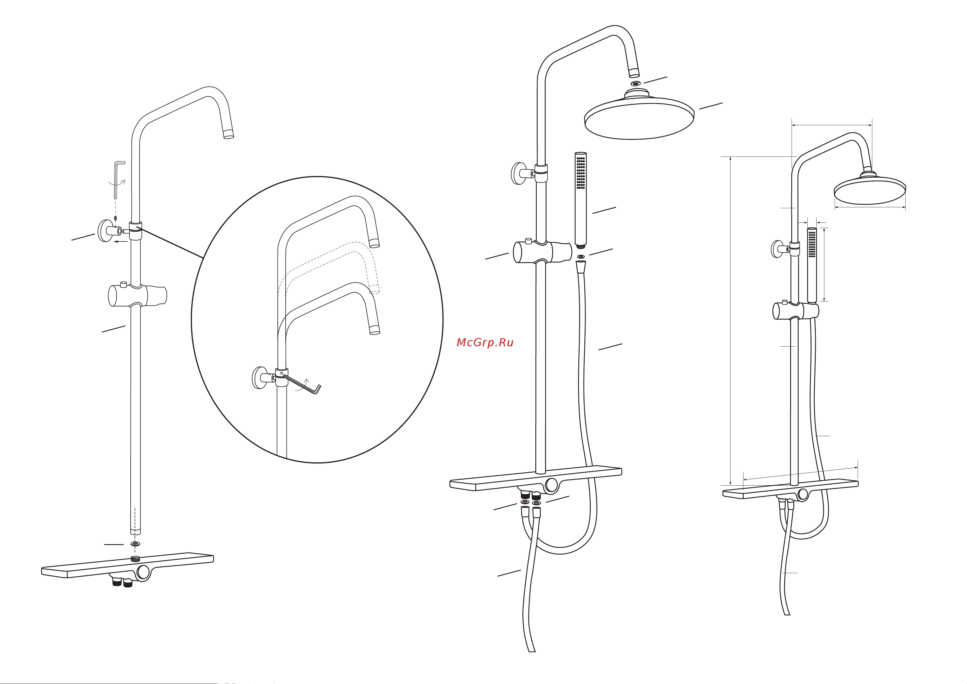 Aquanet Pragmatic R AF430-70-R-C с полочкой Инструкция по монтажу онлайн [2/2] 688665