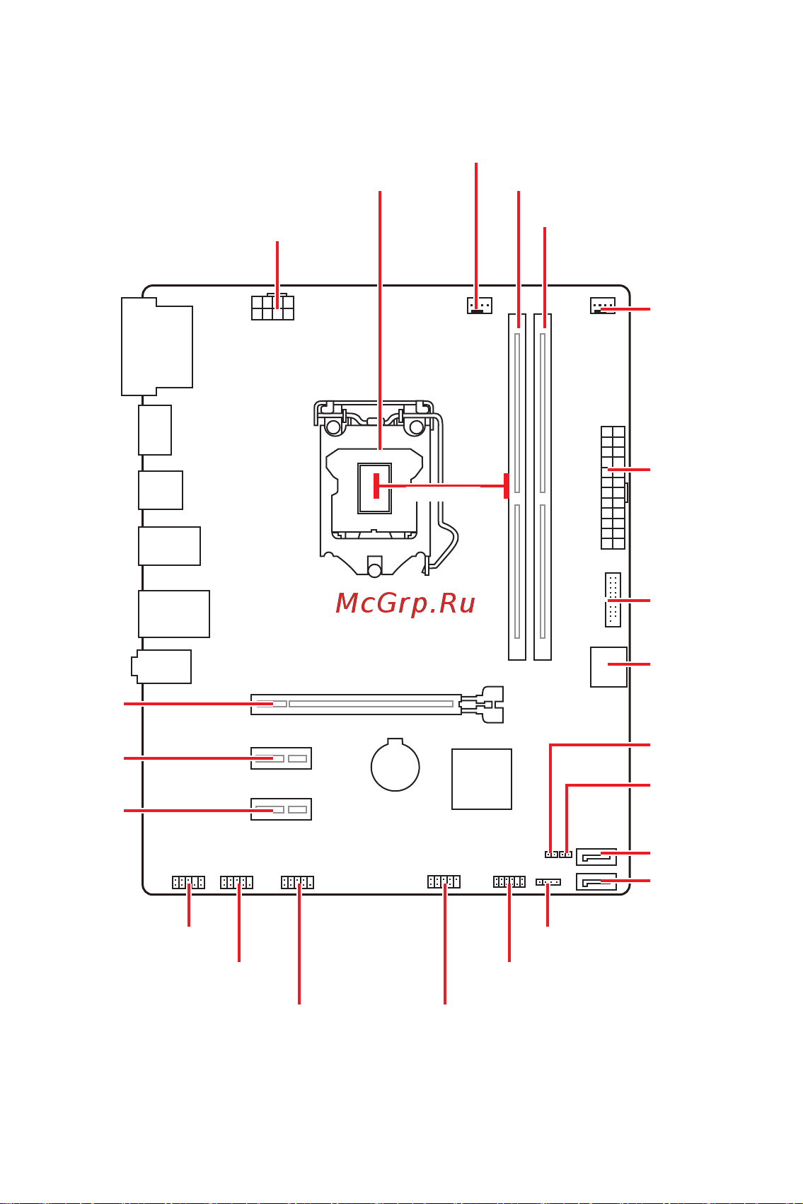 MSI H510M PRO-E [8/22] Компоненты материнской платы