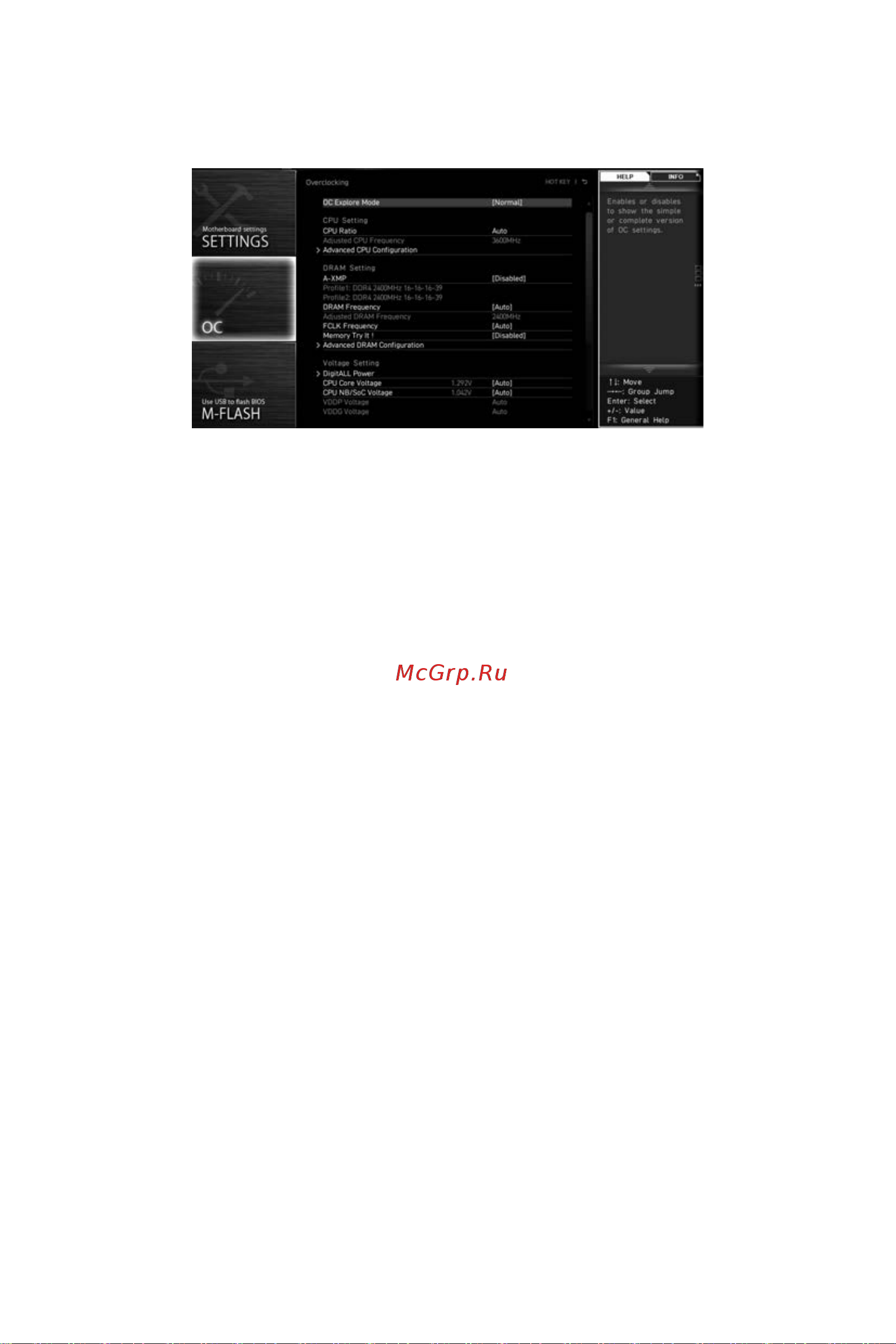 MSI X570-A PRO [117/160] Oc menu menu overclocking