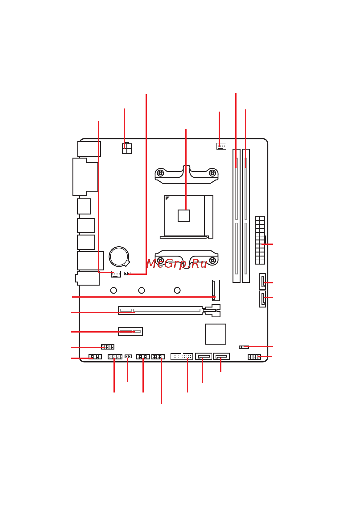 MSI B450M-A PRO MAX [8/20] Компоненты материнской платы